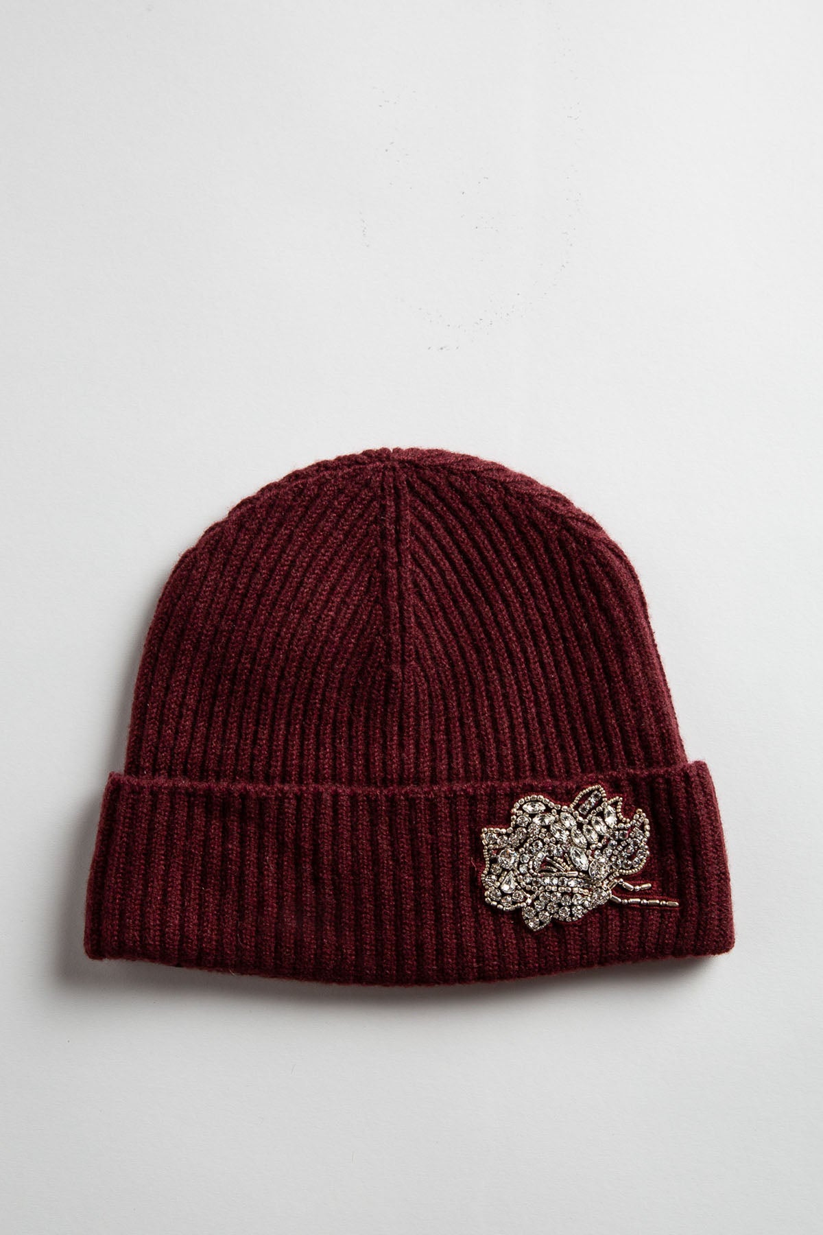 ERDEM | BURGUNDY KNITTED BEANIE