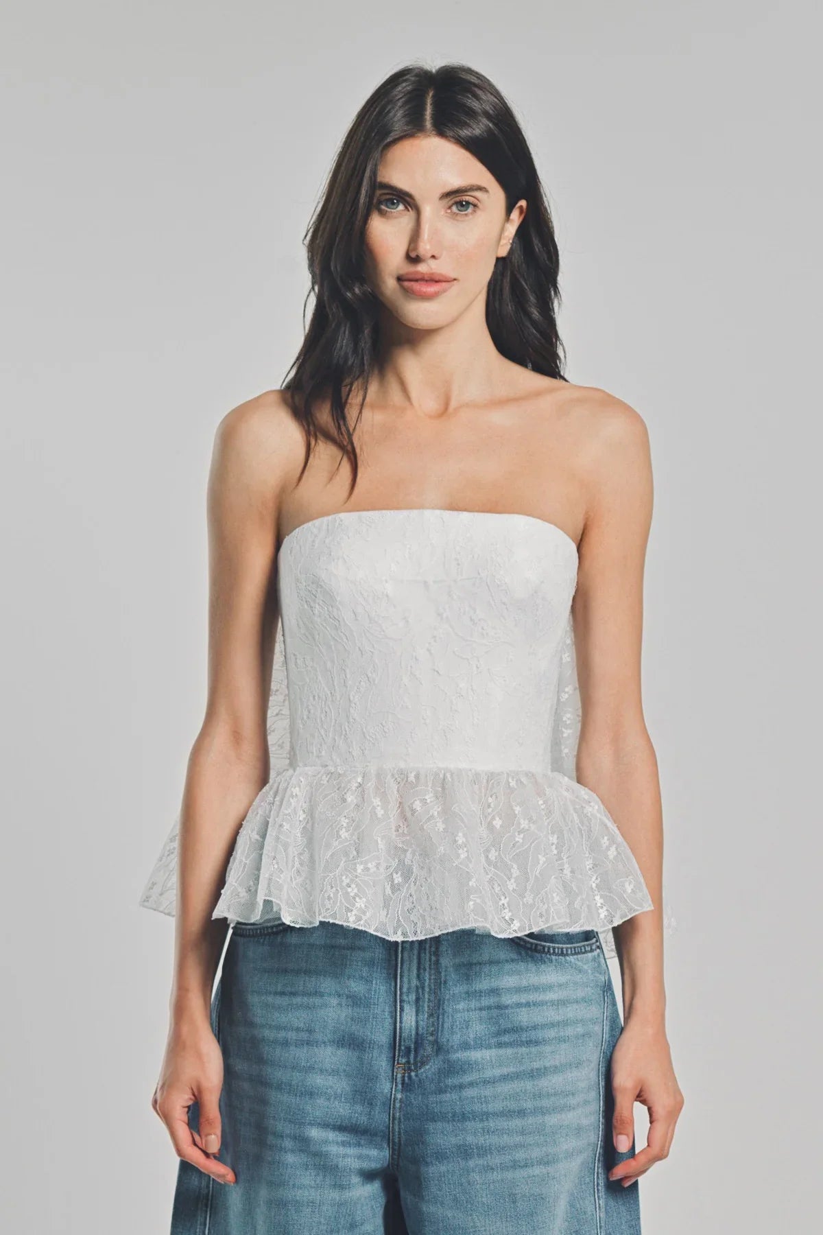 GIVENCHY | BUSTIER CAPE BACK TOP IN LACE