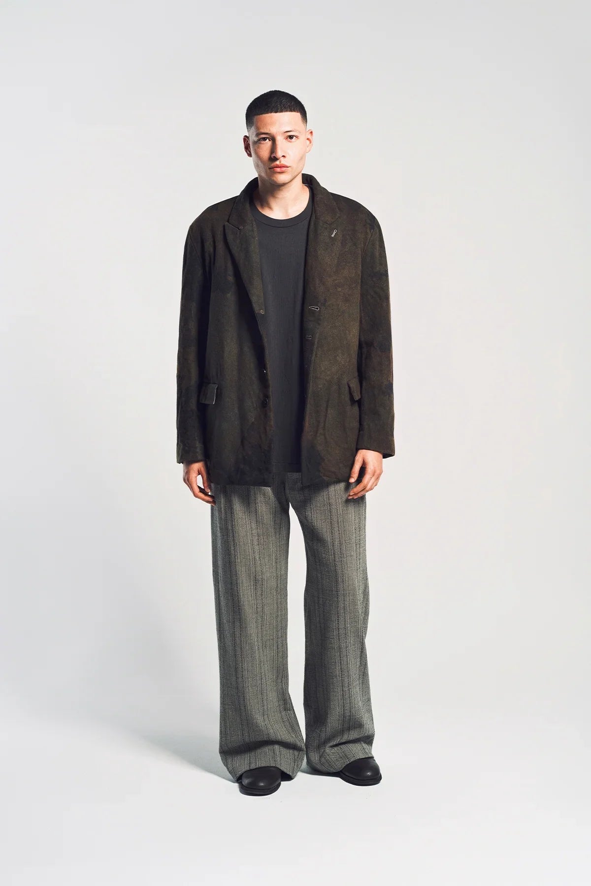 K'ANG | STRIPED LARGE FIT TROUSERS