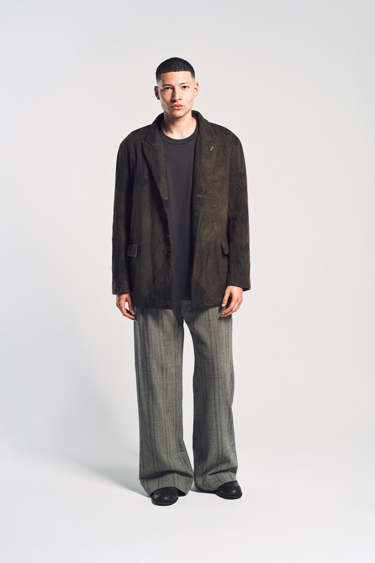 K'ANG | STRIPED LARGE FIT TROUSERS