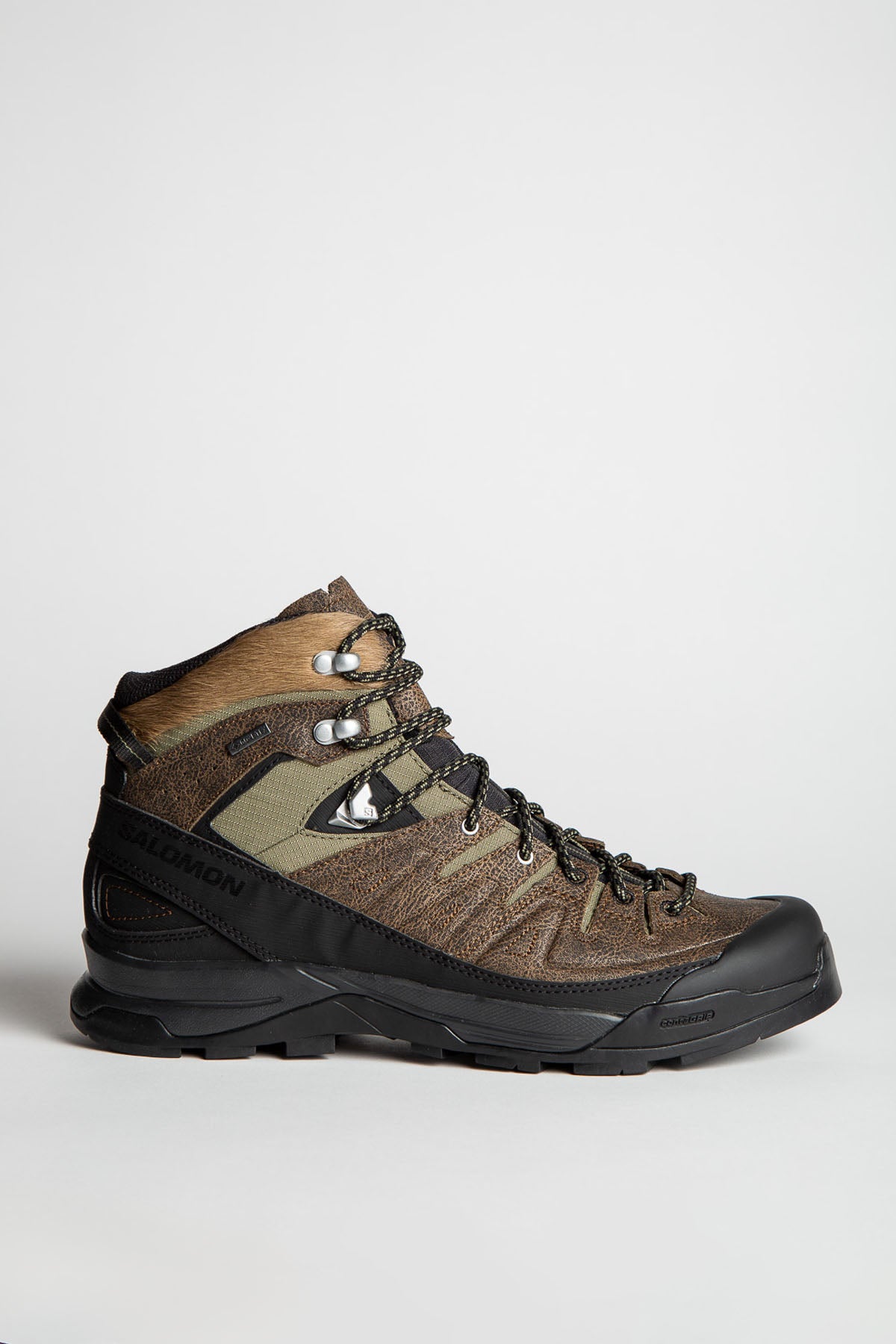 SALOMON | X-ALP MID DISTRESSED LEATHER GORE-TEX SNEAKERS
