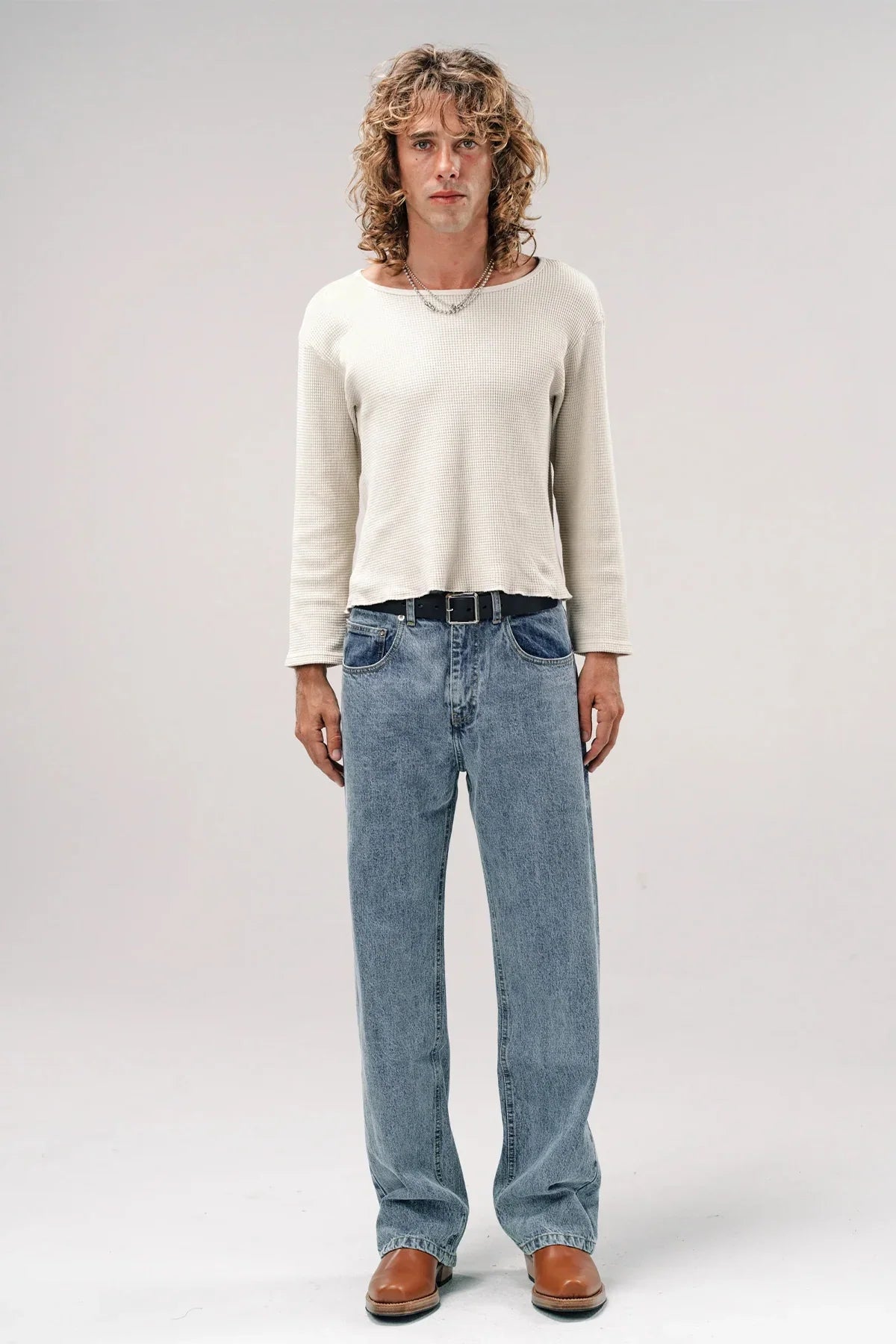 SECOND/LAYER | STONEWASH BIG PAPI DENIM JEANS