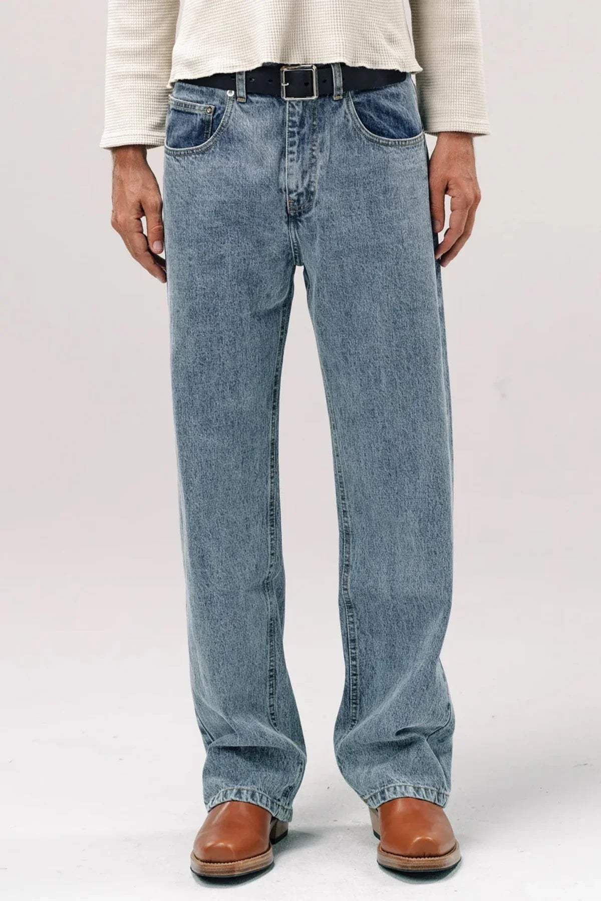 SECOND/LAYER | STONEWASH BIG PAPI DENIM JEANS