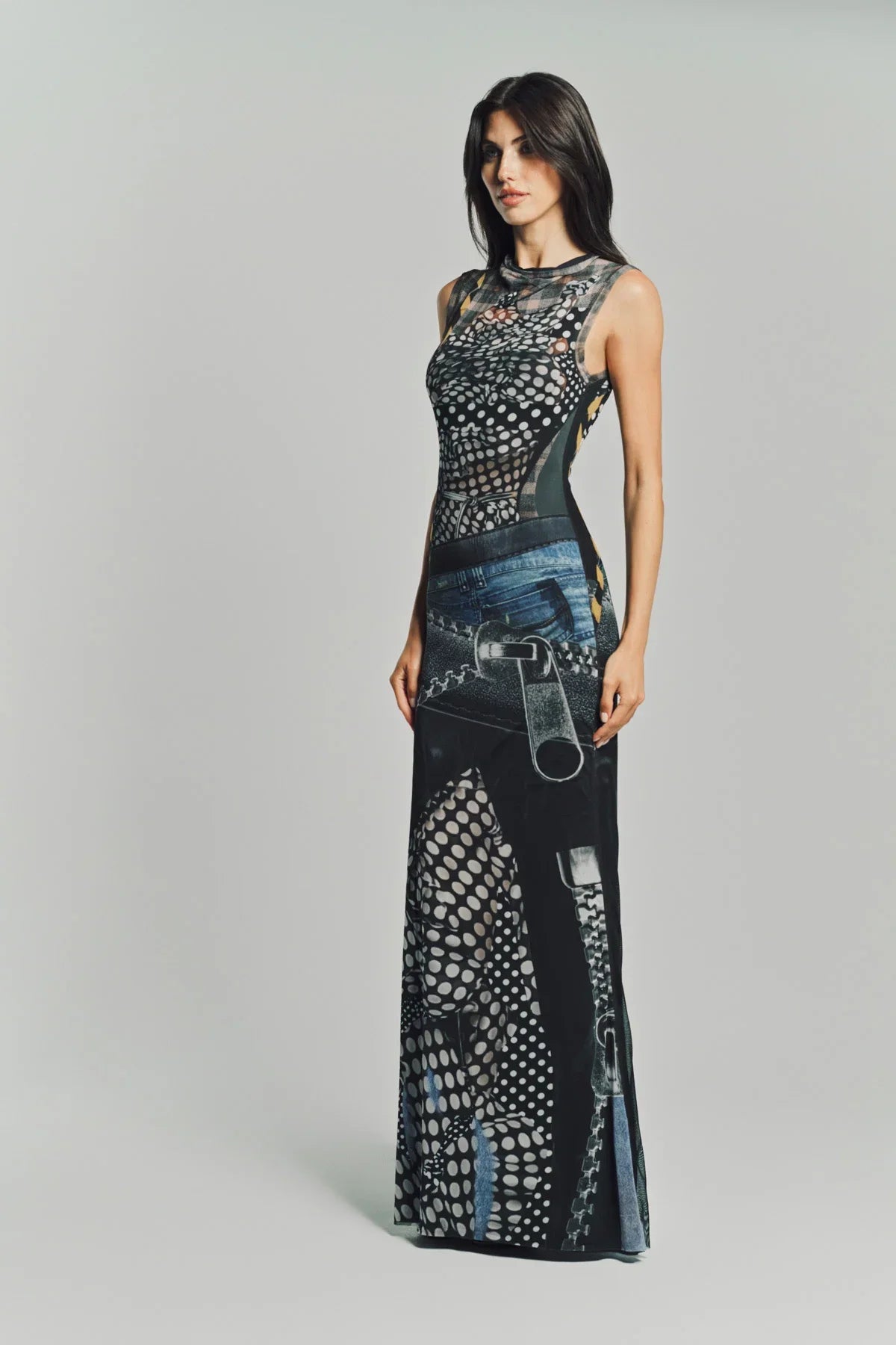 OTTOLINGER | POLKA DOT MESH MAXI DRESS