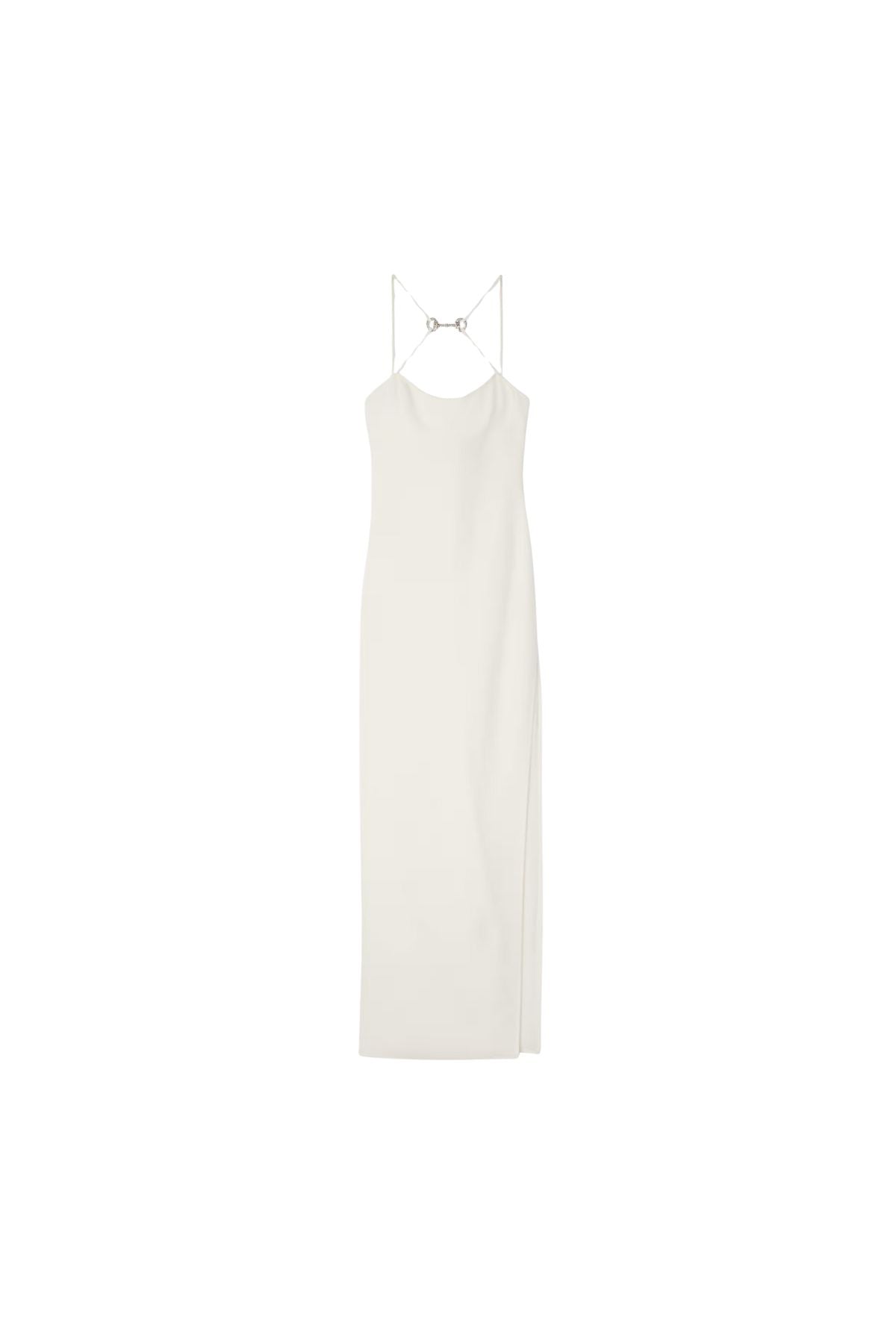 GUCCI | LONG SILK DRESS WITH CRYSTAL HORSEBIT