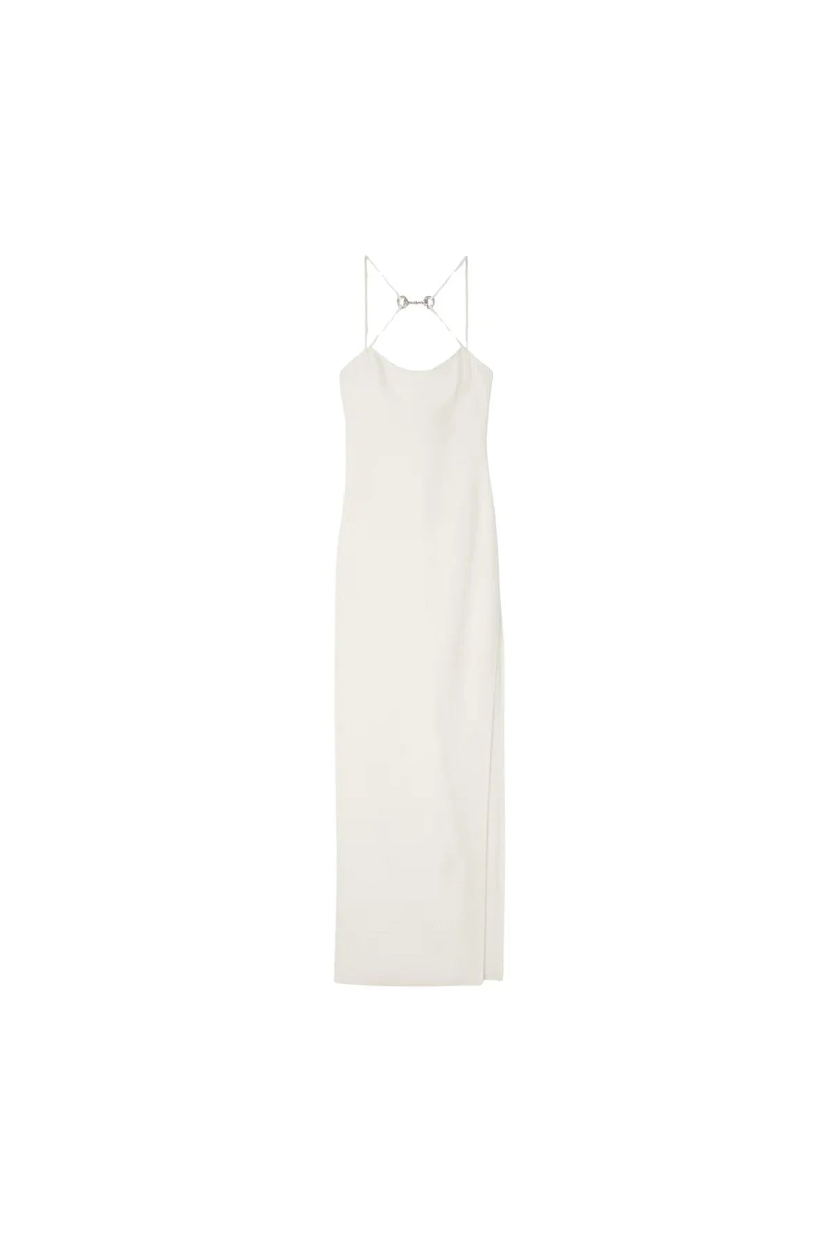 GUCCI | LONG SILK DRESS WITH CRYSTAL HORSEBIT