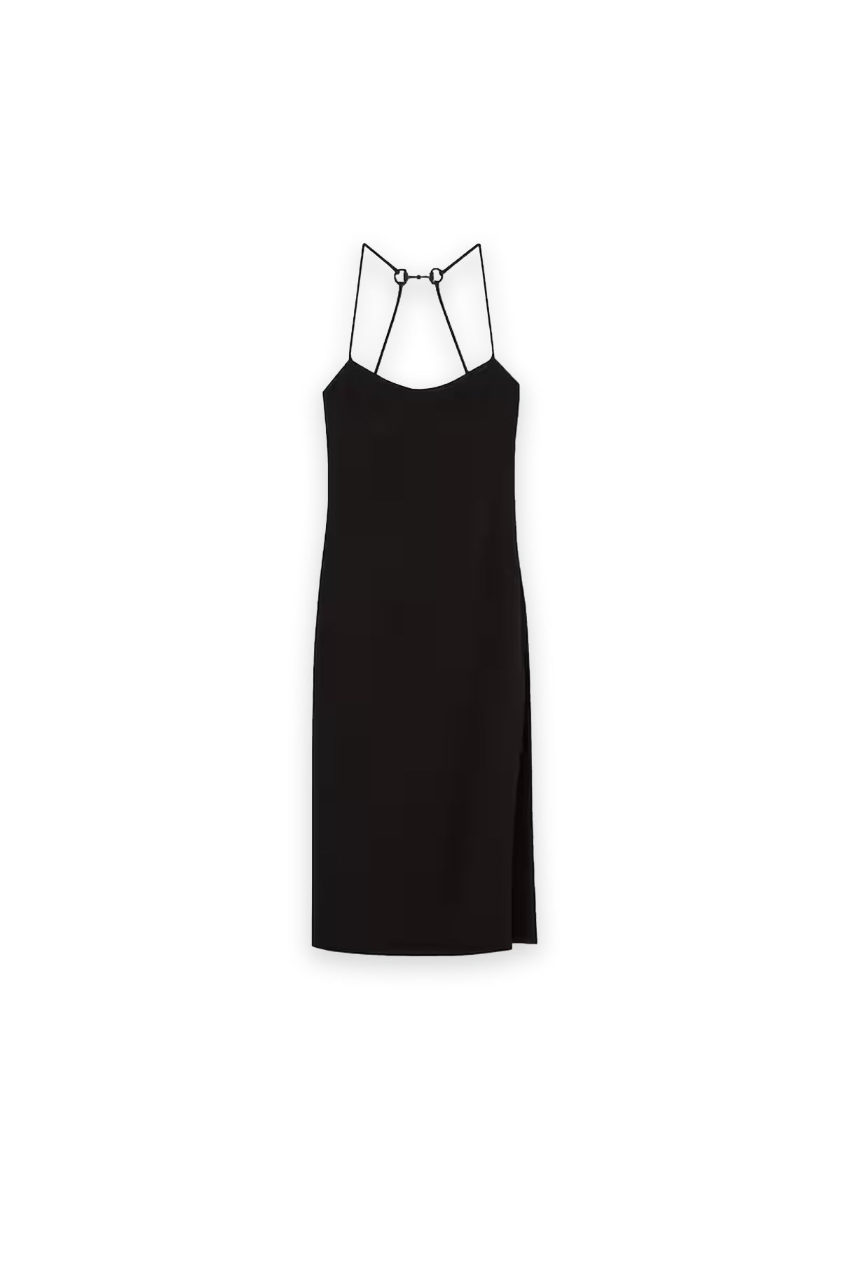 GUCCI | SILK DRESS WITH CRYSTAL HORSEBIT