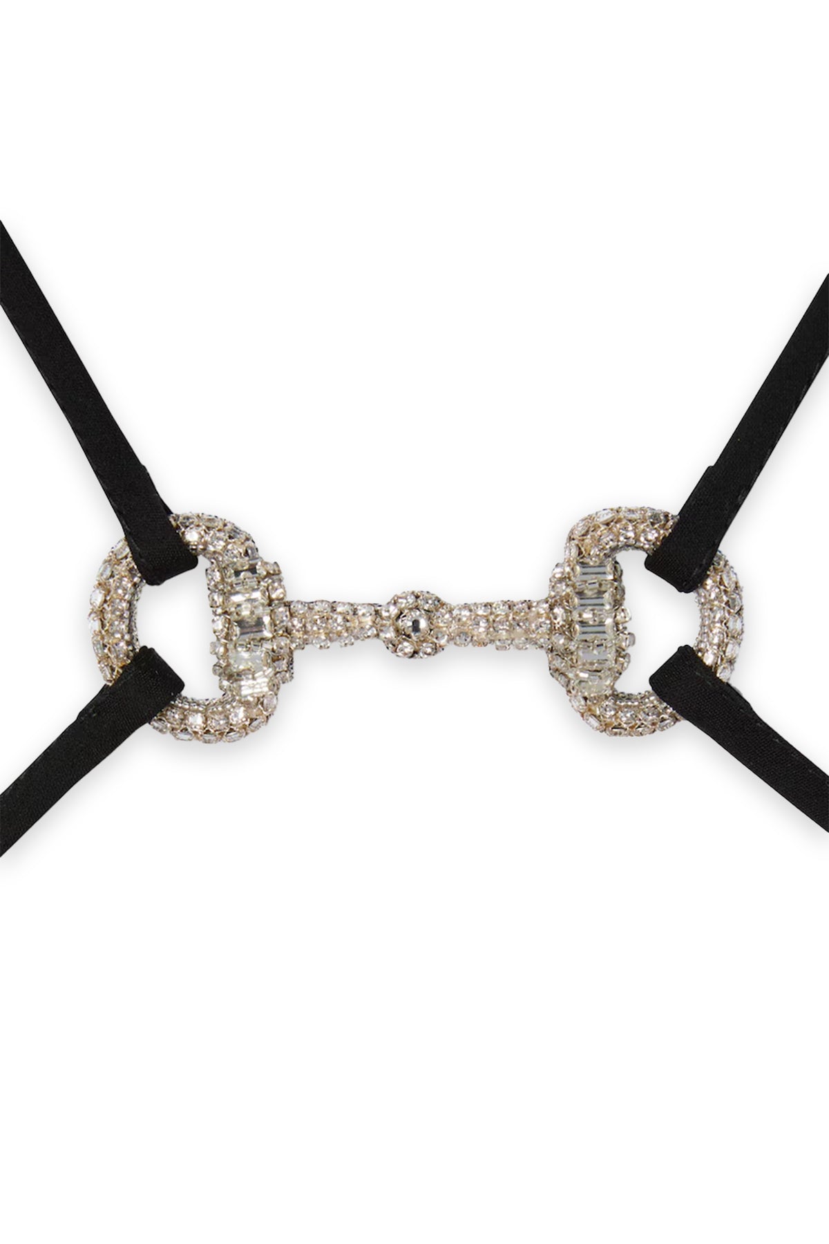 GUCCI | SILK DRESS WITH CRYSTAL HORSEBIT