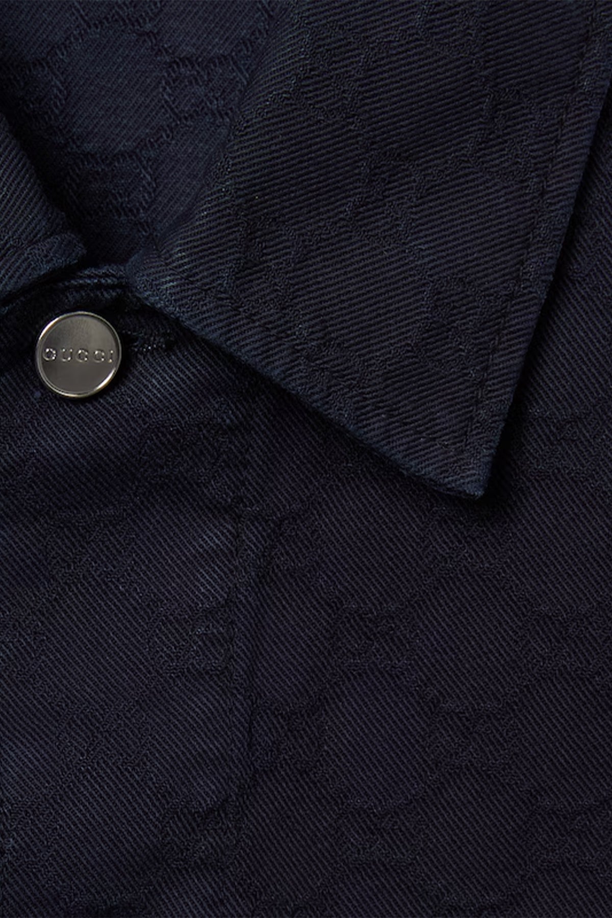 GUCCI | BLEACHED GG COTTON DENIM JACQUARD SHIRT