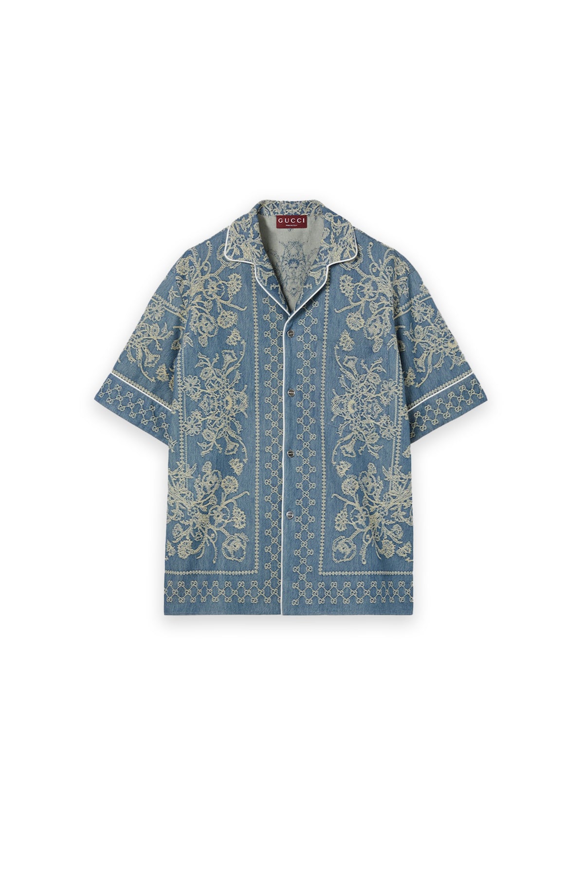 GUCCI | GG WASHED DENIM JACQUARD SHIRT