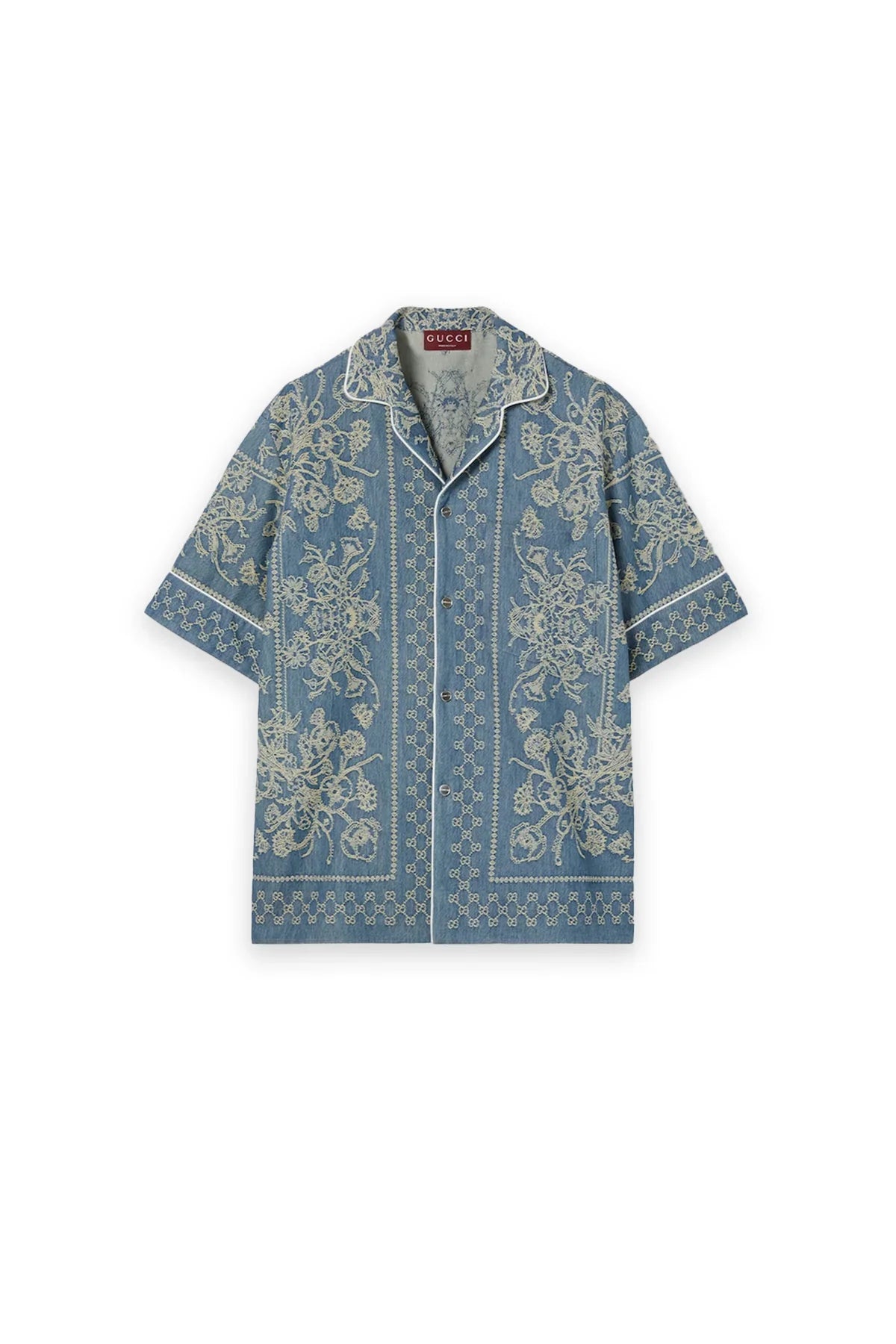 GUCCI | GG WASHED DENIM JACQUARD SHIRT