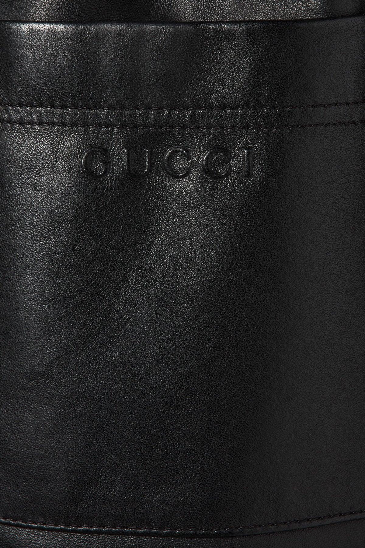 GUCCI | BONDED LEATHER AND JERSEY SHORTS