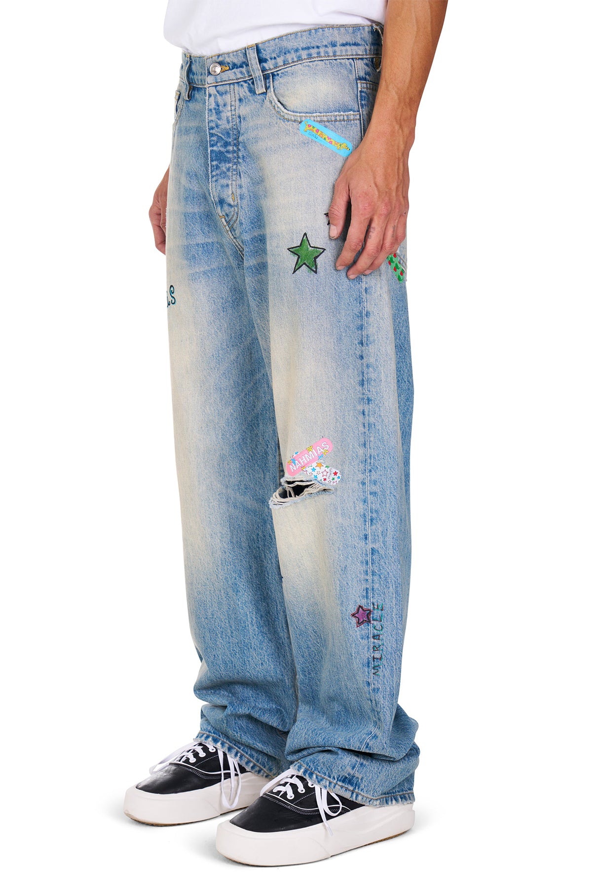 NAHMIAS | BANDAID BAGGY JEANS - MAXFIELD LA