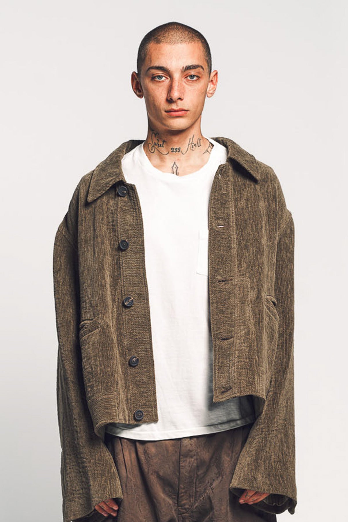 ZIGGY CHEN | CHENILLE CLOTH CROPPED WORKER JACKET