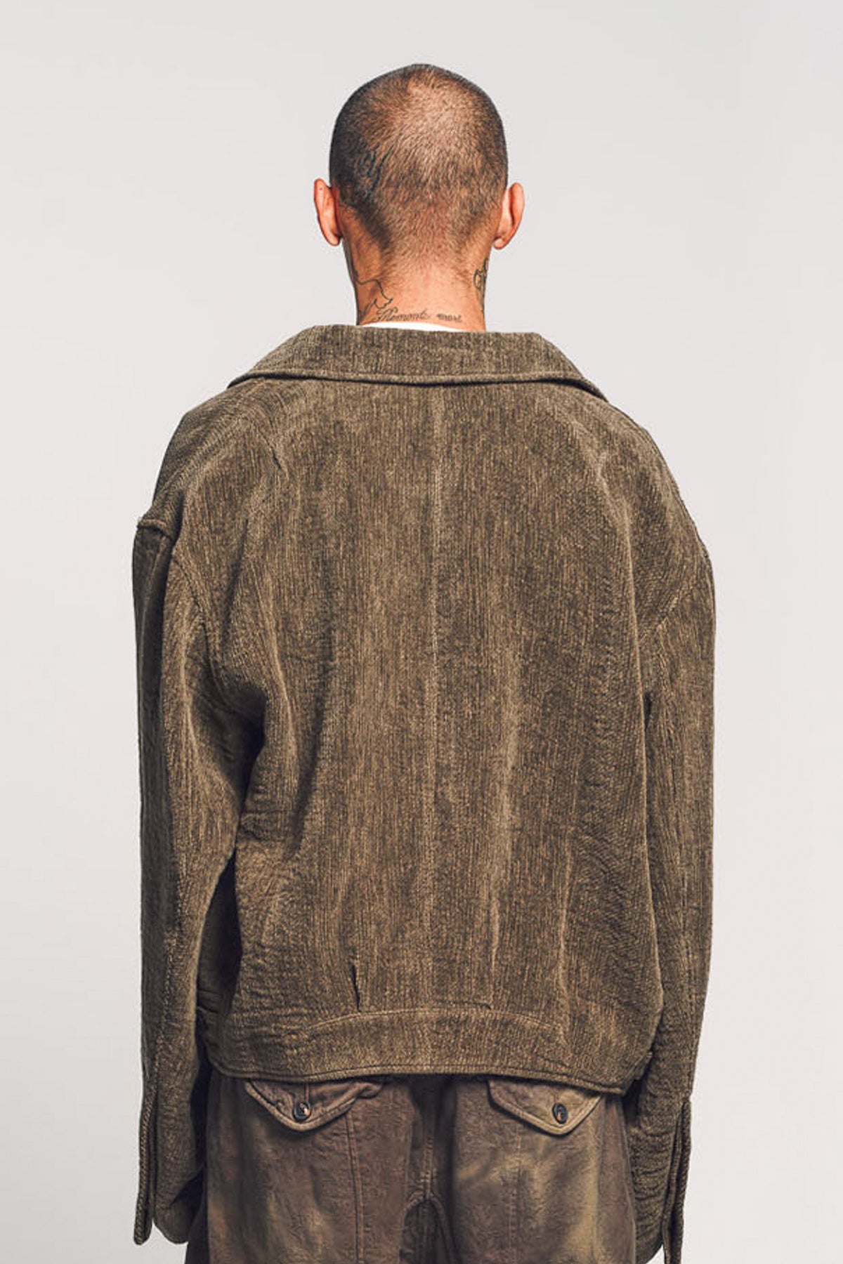 ZIGGY CHEN | CHENILLE CLOTH CROPPED WORKER JACKET