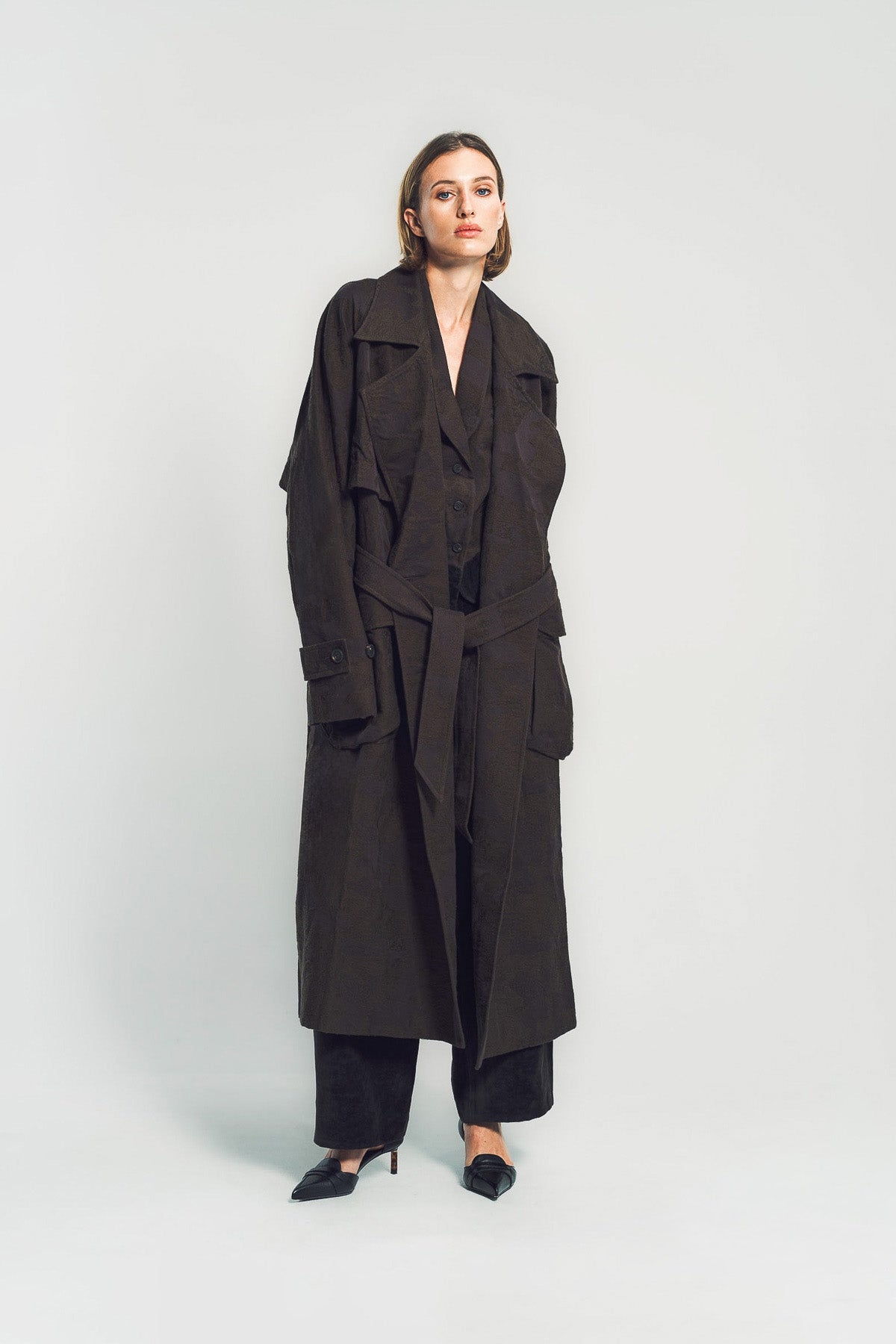ZIGGY CHEN | JACQUARD TRENCH COAT