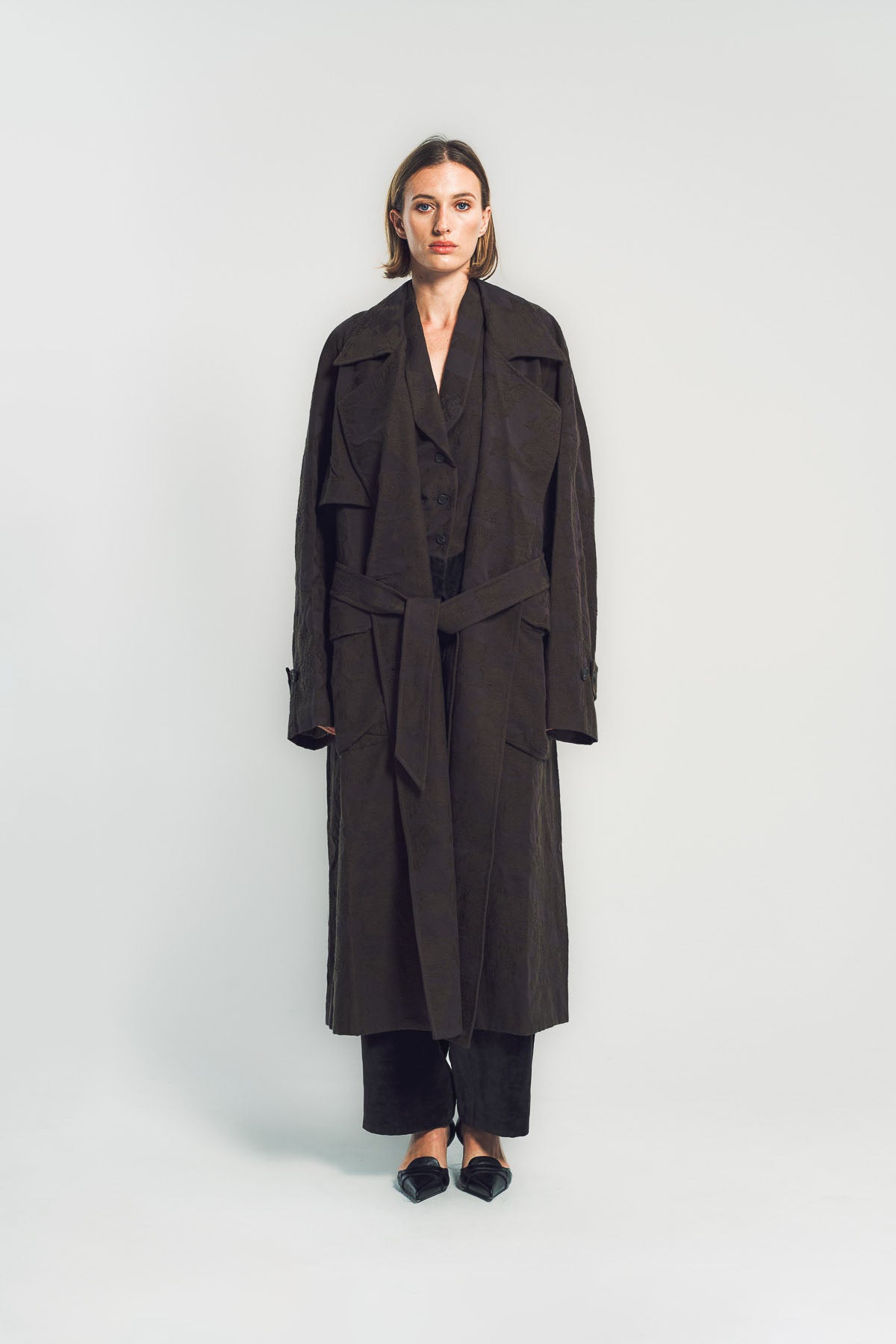 ZIGGY CHEN | JACQUARD TRENCH COAT