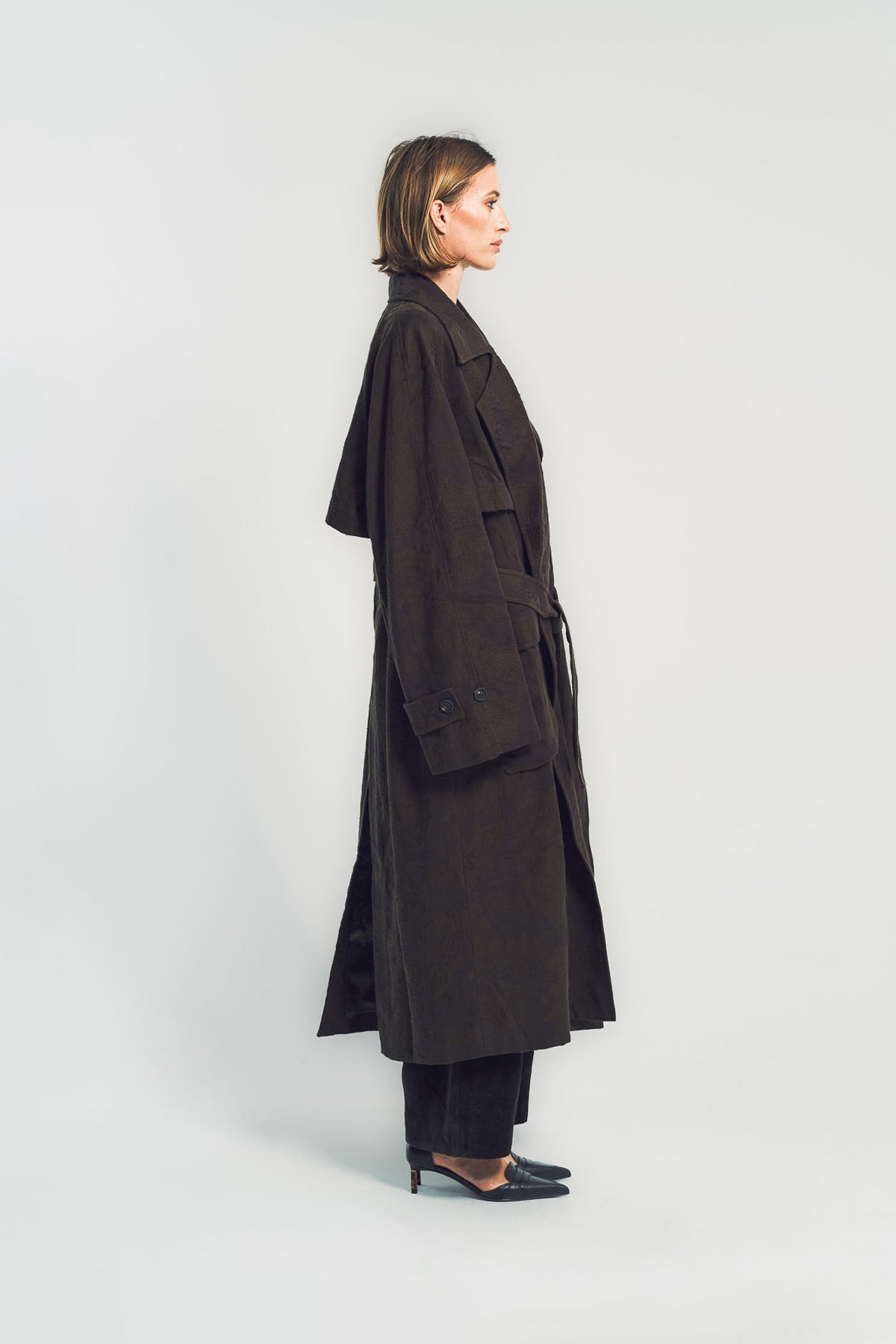ZIGGY CHEN | JACQUARD TRENCH COAT