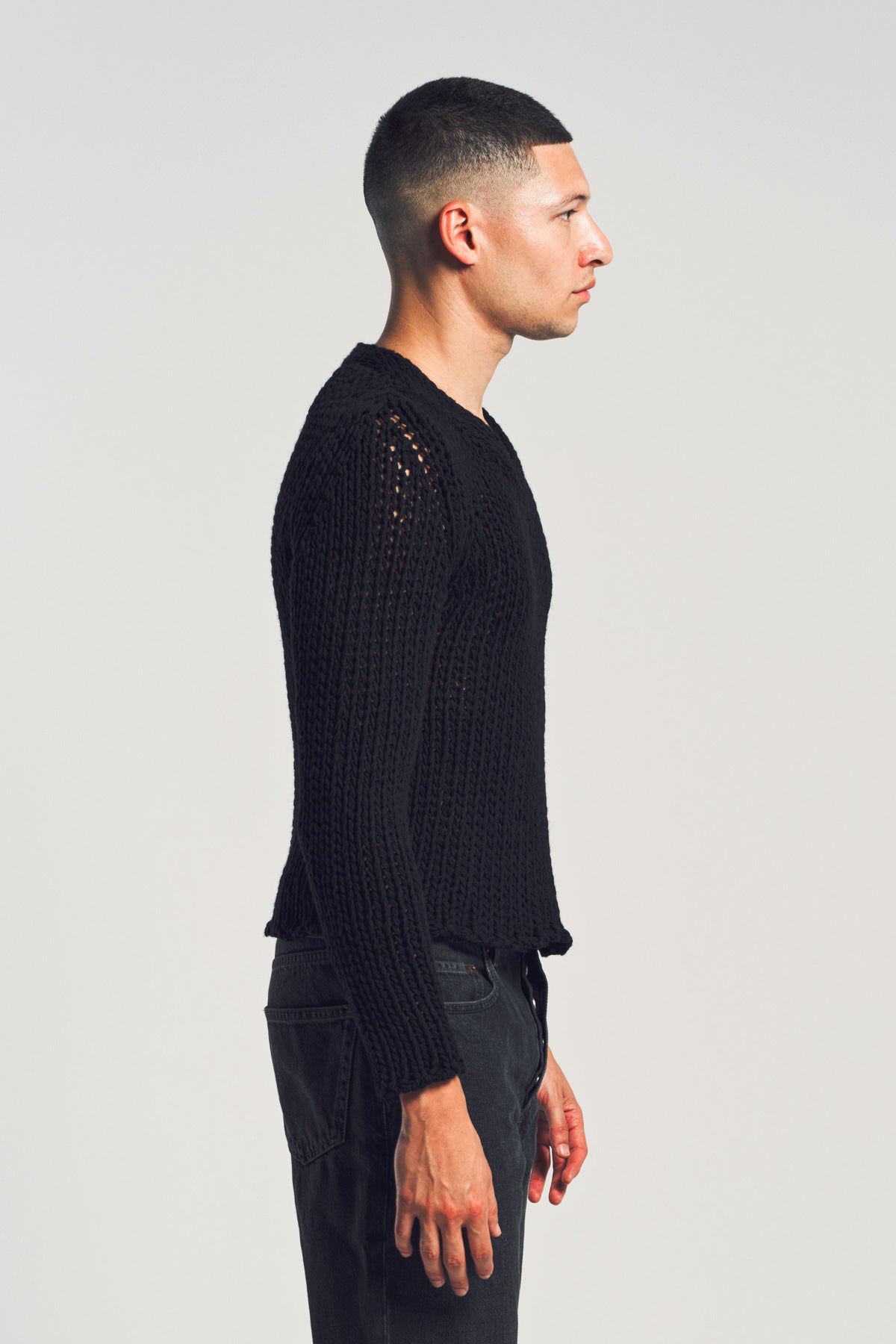 SAPIO | OPEN KNIT V-NECK SWEATER