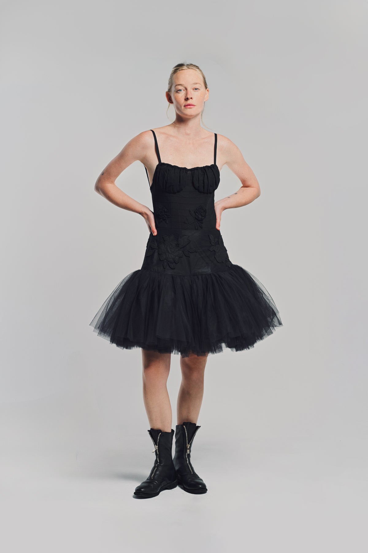 CAROLINE HU | FLORAL QUILTED TUTU SKIRT