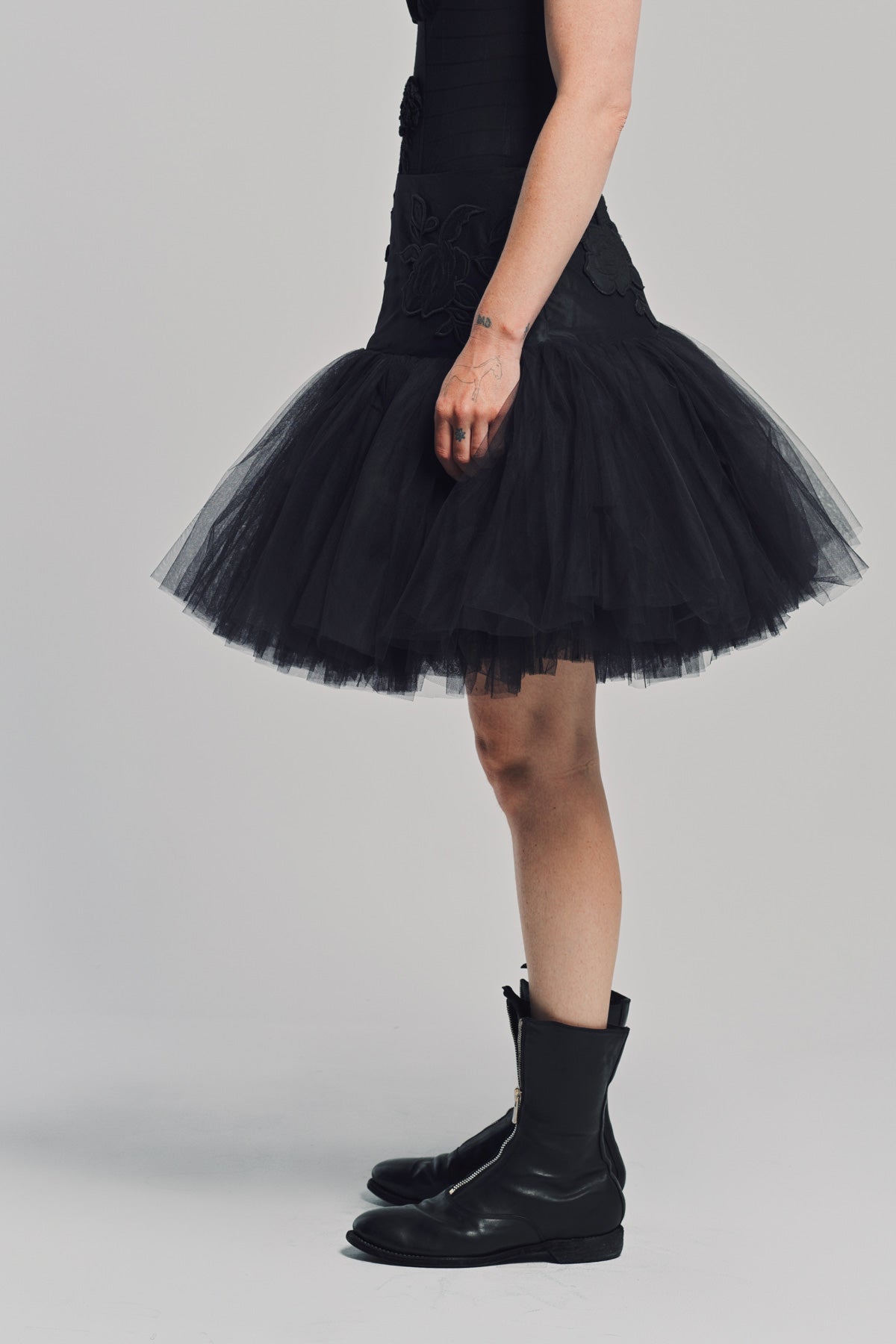 CAROLINE HU | FLORAL QUILTED TUTU SKIRT