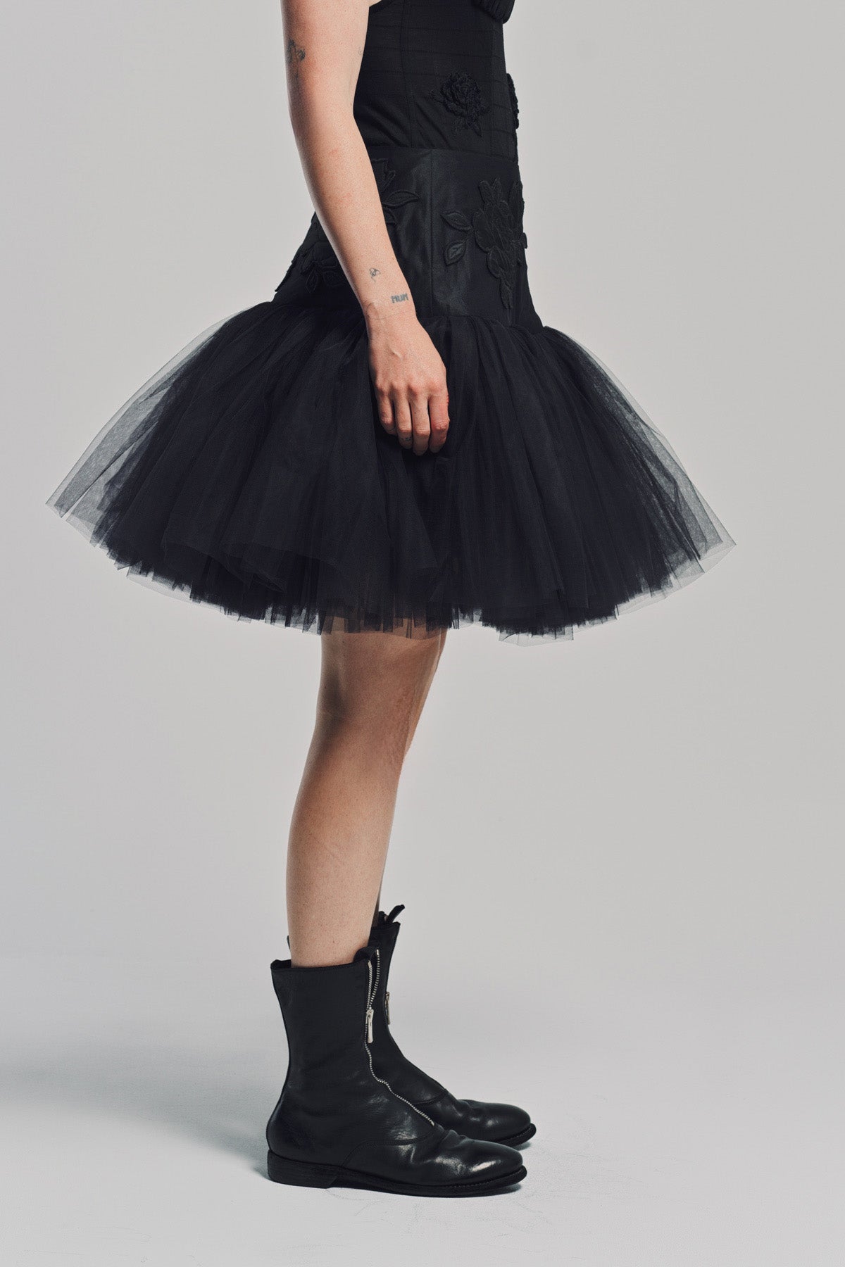 CAROLINE HU | FLORAL QUILTED TUTU SKIRT