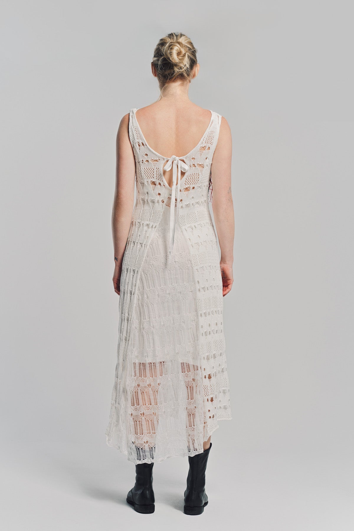 CAROLINE HU | COLLAGING FLORAL KNIT DRESS