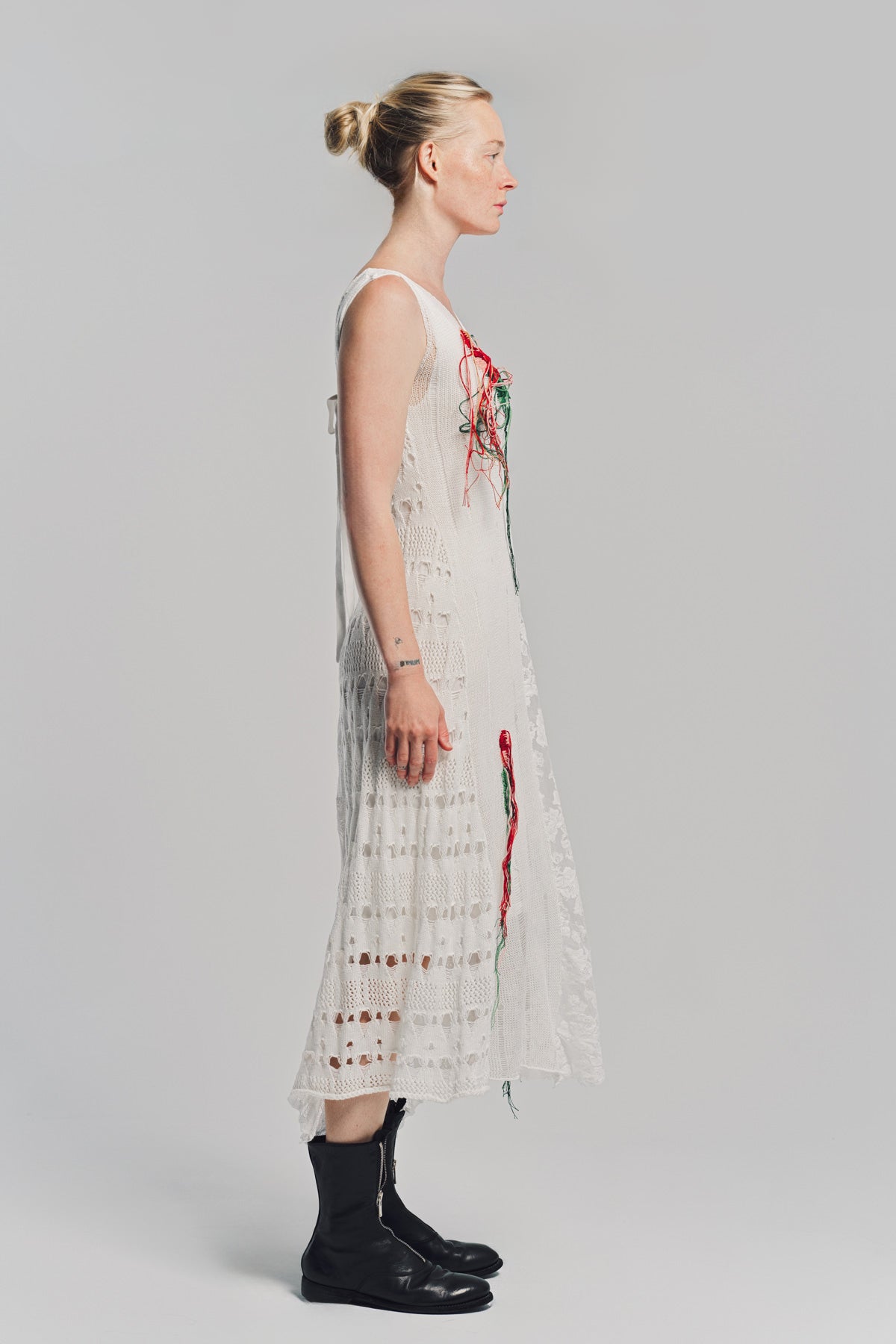 CAROLINE HU | COLLAGING FLORAL KNIT DRESS