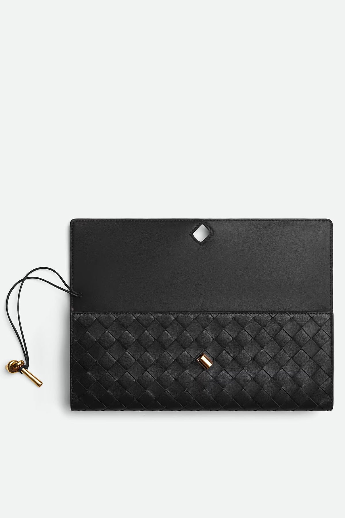 BOTTEGA VENETA | ANDIAMO CLUTCH IN BLACK & BRASS
