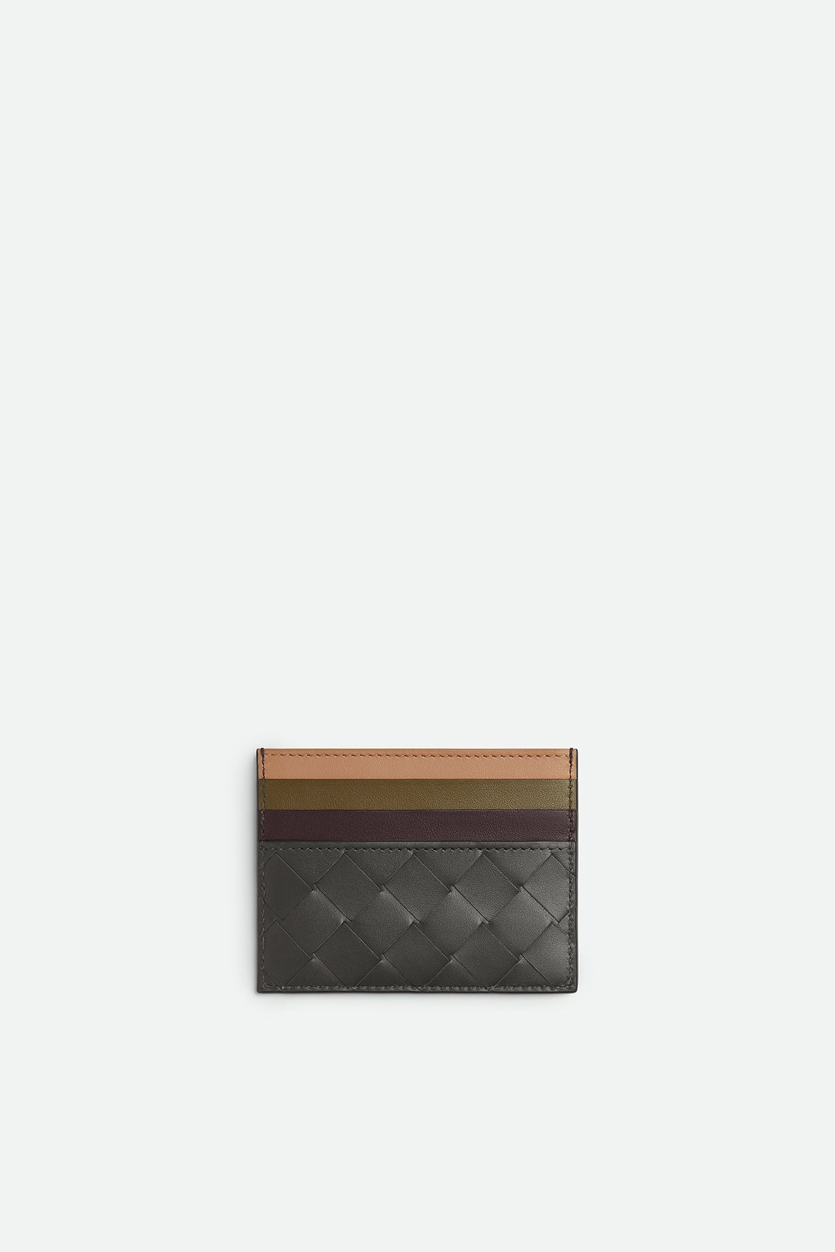 BOTTEGA VENETA | INTRECCIATO CREDIT CARD CASE IN GRAPHITE & RAINBOW