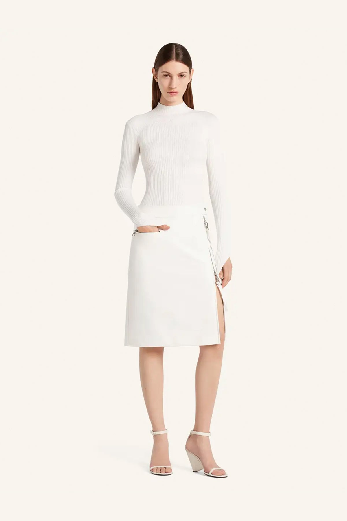 COURRÈGES | ZIPPED VINYL SKIRT