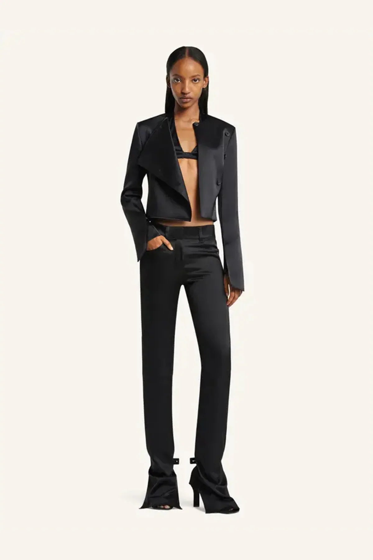 COURRÈGES | OBLIQUE SATIN TAILORED JACKET