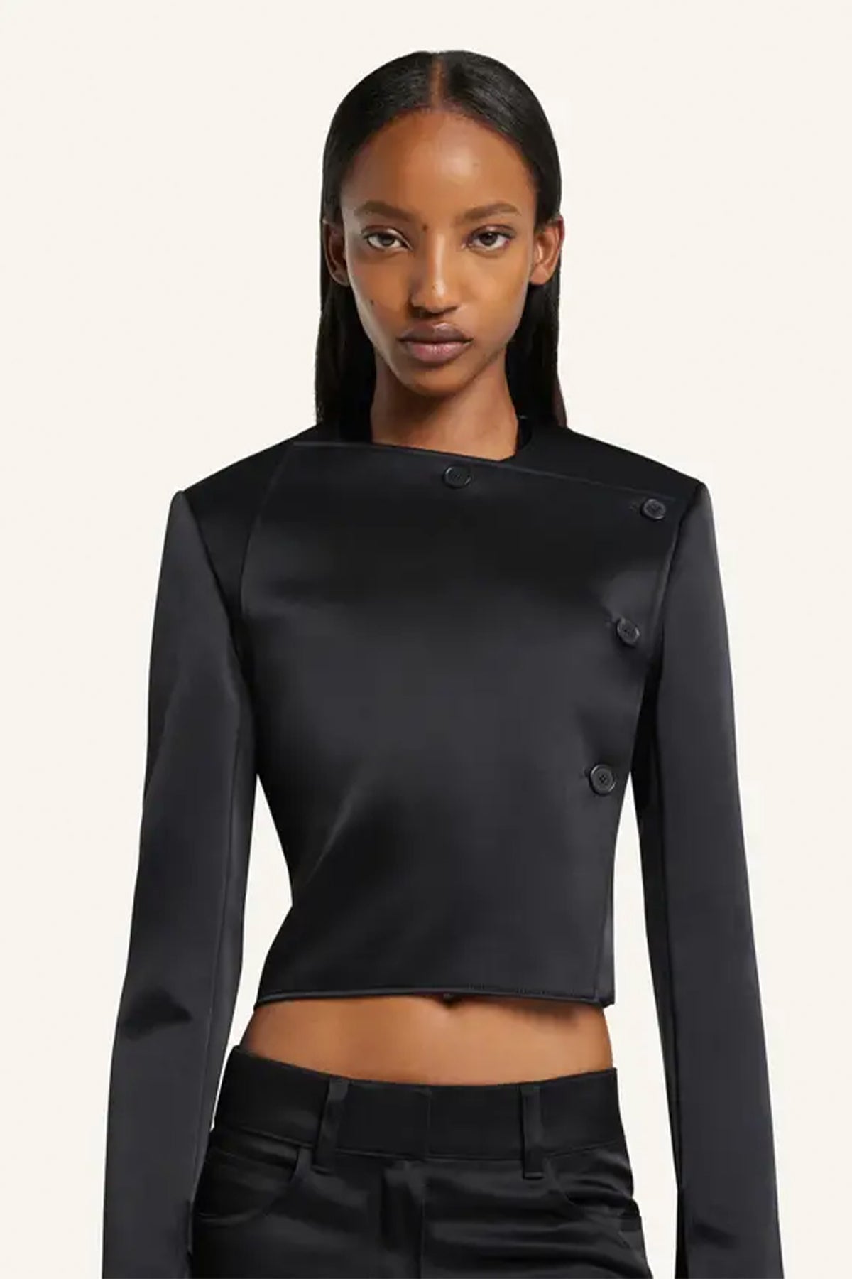 COURRÈGES | OBLIQUE SATIN TAILORED JACKET