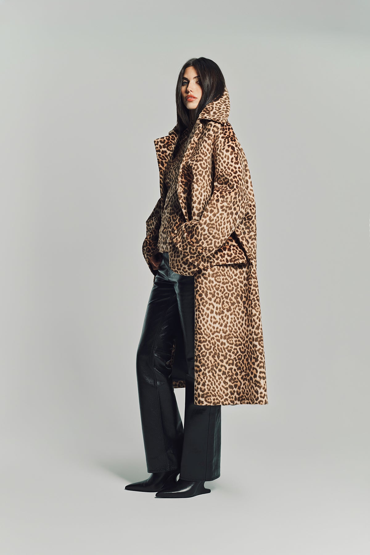 DURAN LANTINK | OVERSIZED LEOPARD TRENCH COAT