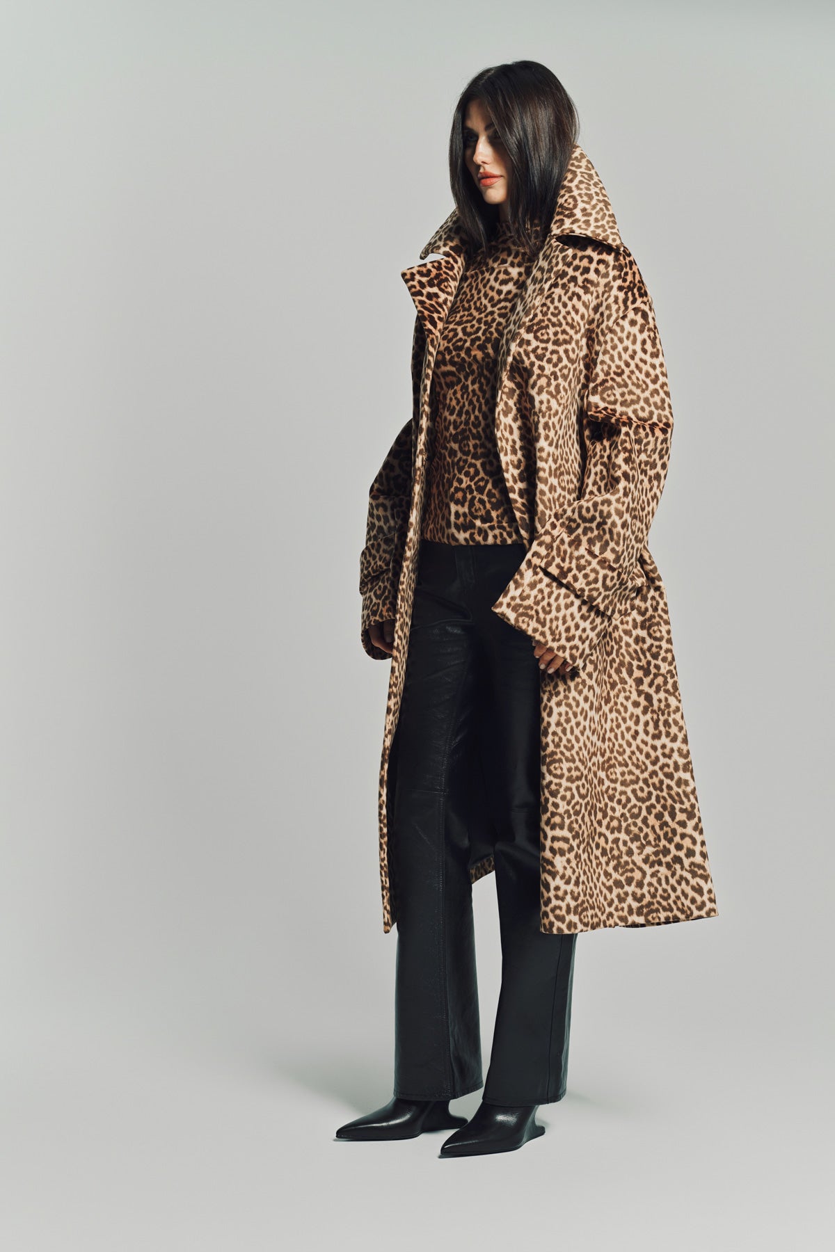 DURAN LANTINK | OVERSIZED LEOPARD TRENCH COAT