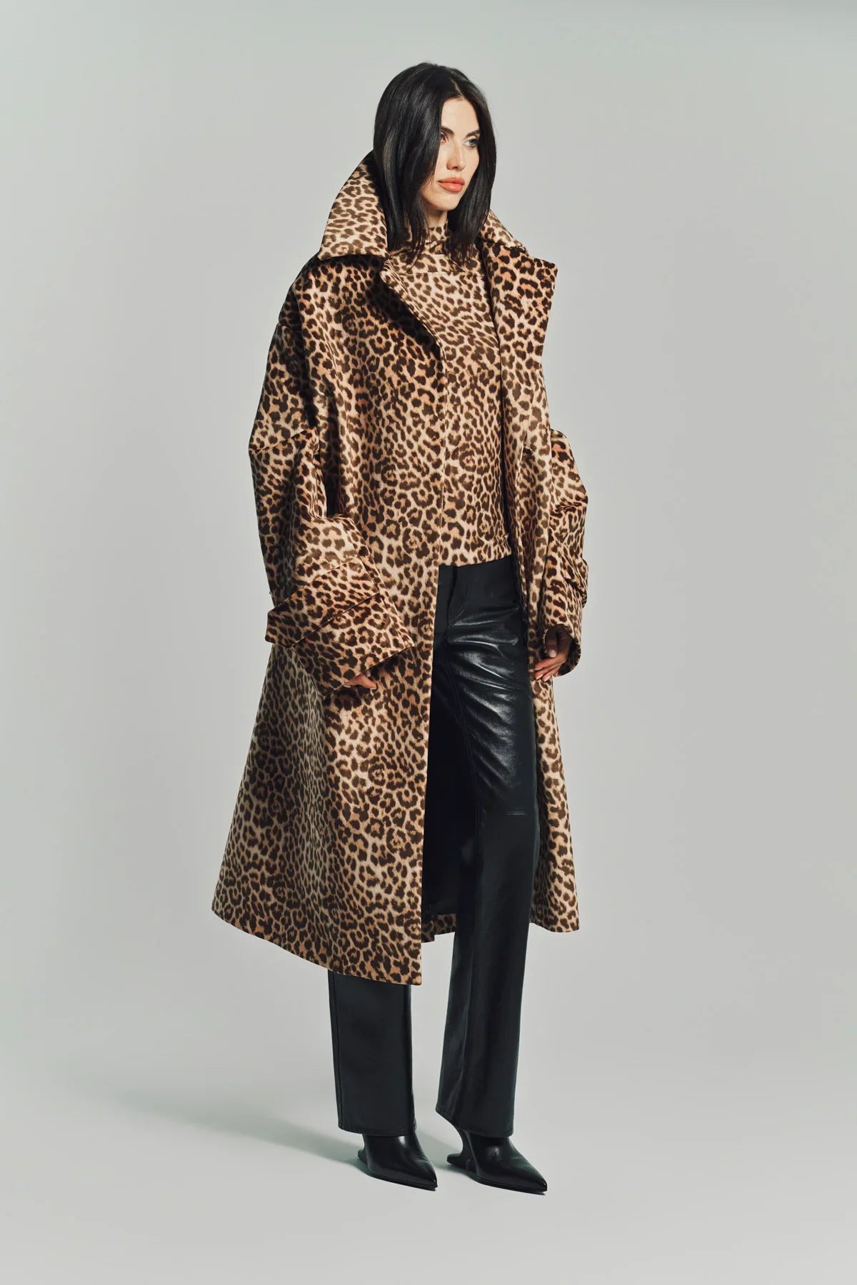 DURAN LANTINK | OVERSIZED LEOPARD TRENCH COAT