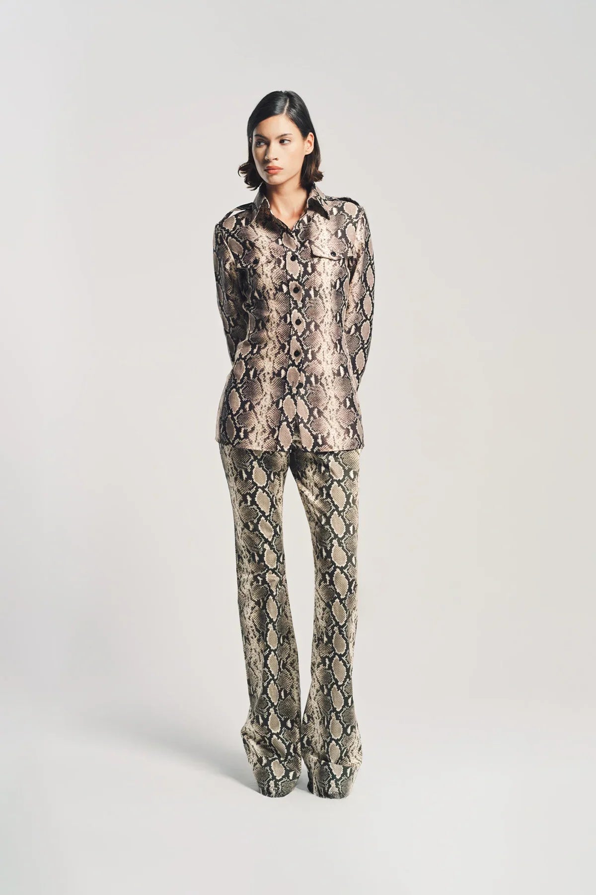 DURAN LANTINK | SNAKE PRINT LONG SLEEVE SHIRT
