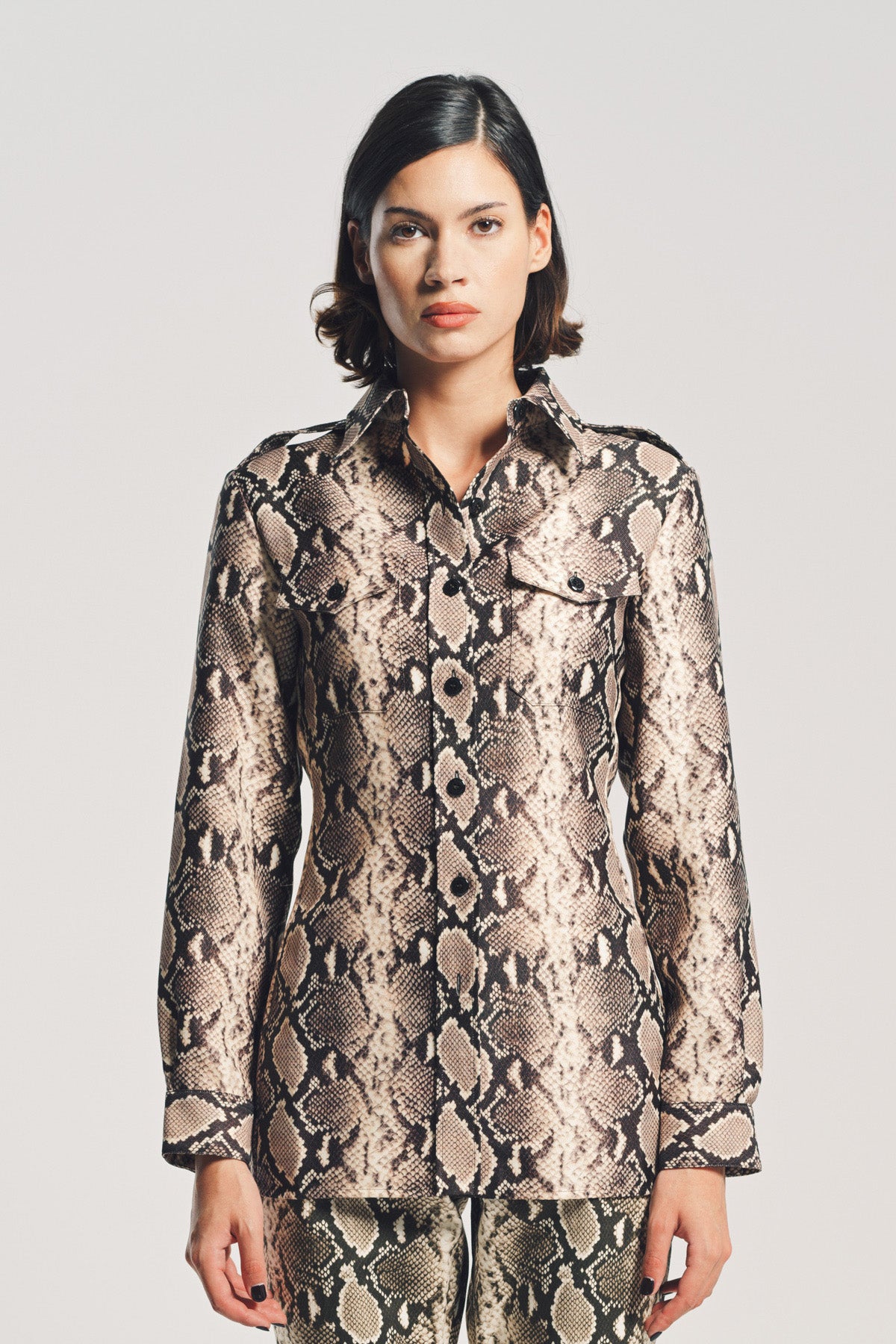 DURAN LANTINK | SNAKE PRINT LONG SLEEVE SHIRT