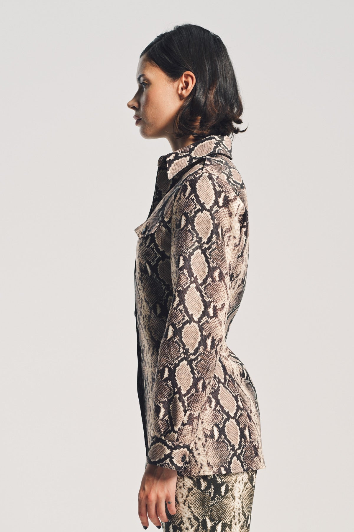 DURAN LANTINK | SNAKE PRINT LONG SLEEVE SHIRT