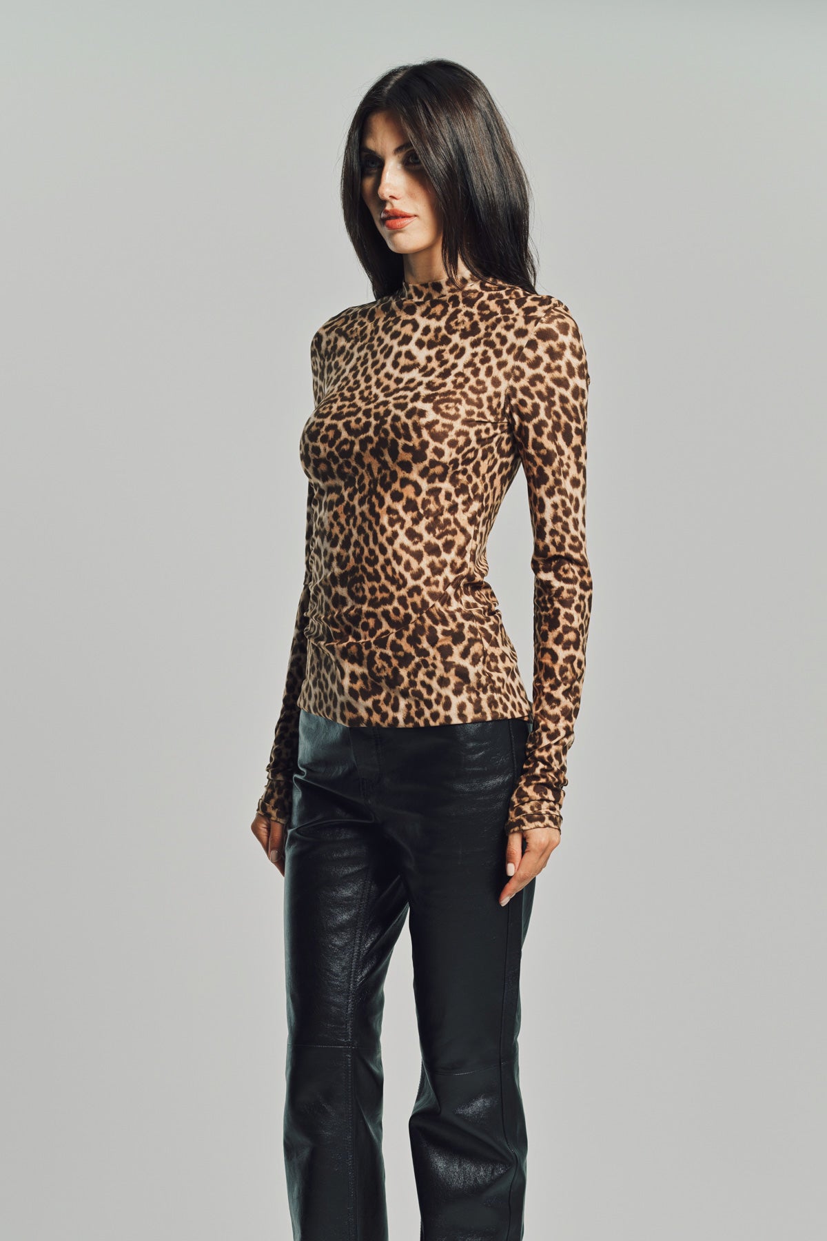 DURAN LANTINK | PRINTED JERSEY LEOPARD TOP