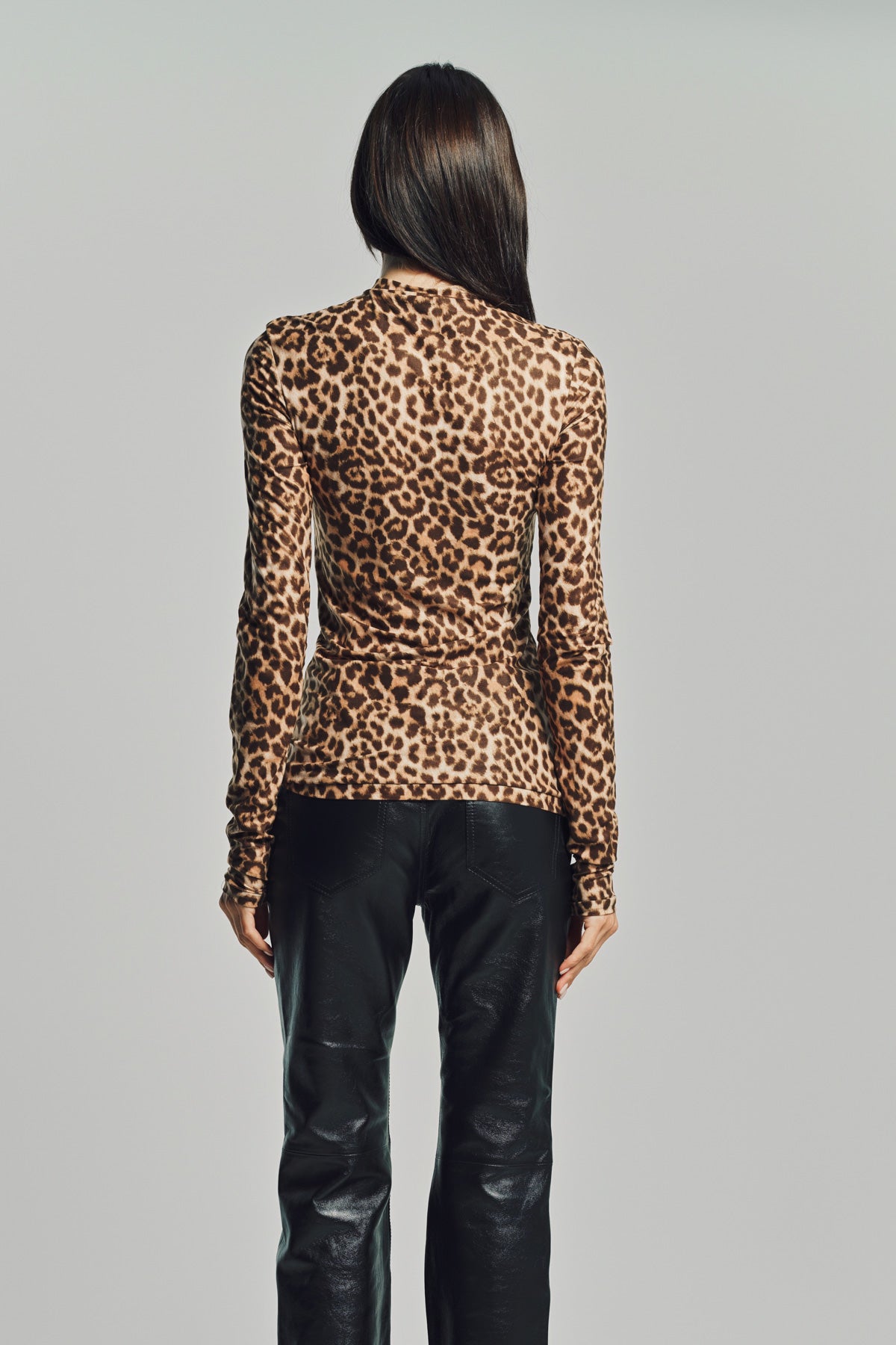 DURAN LANTINK | PRINTED JERSEY LEOPARD TOP