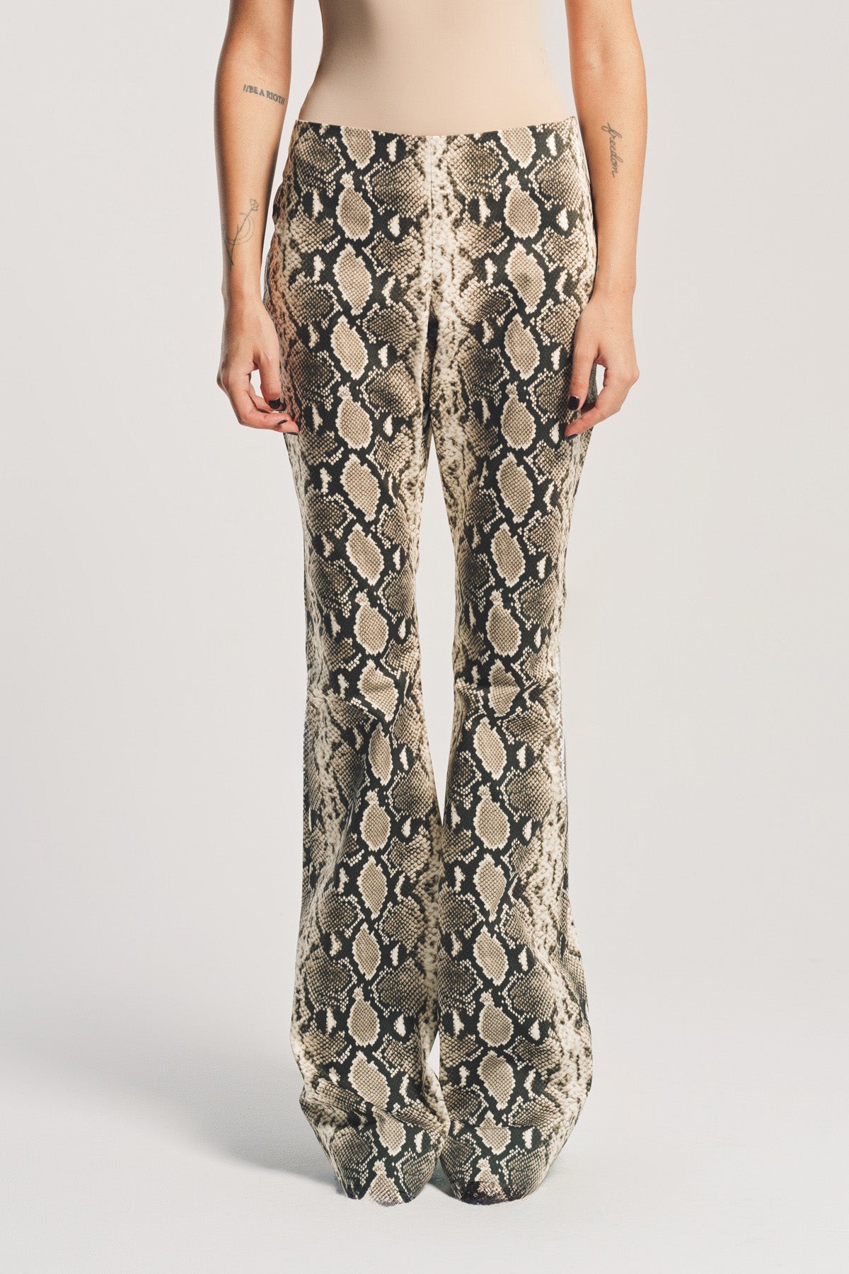 DURAN LANTINK | SNAKE PRINT FLARE PANTS