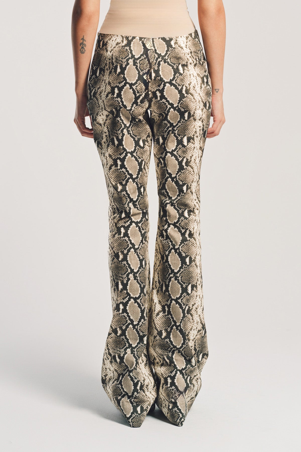 DURAN LANTINK | SNAKE PRINT FLARE PANTS