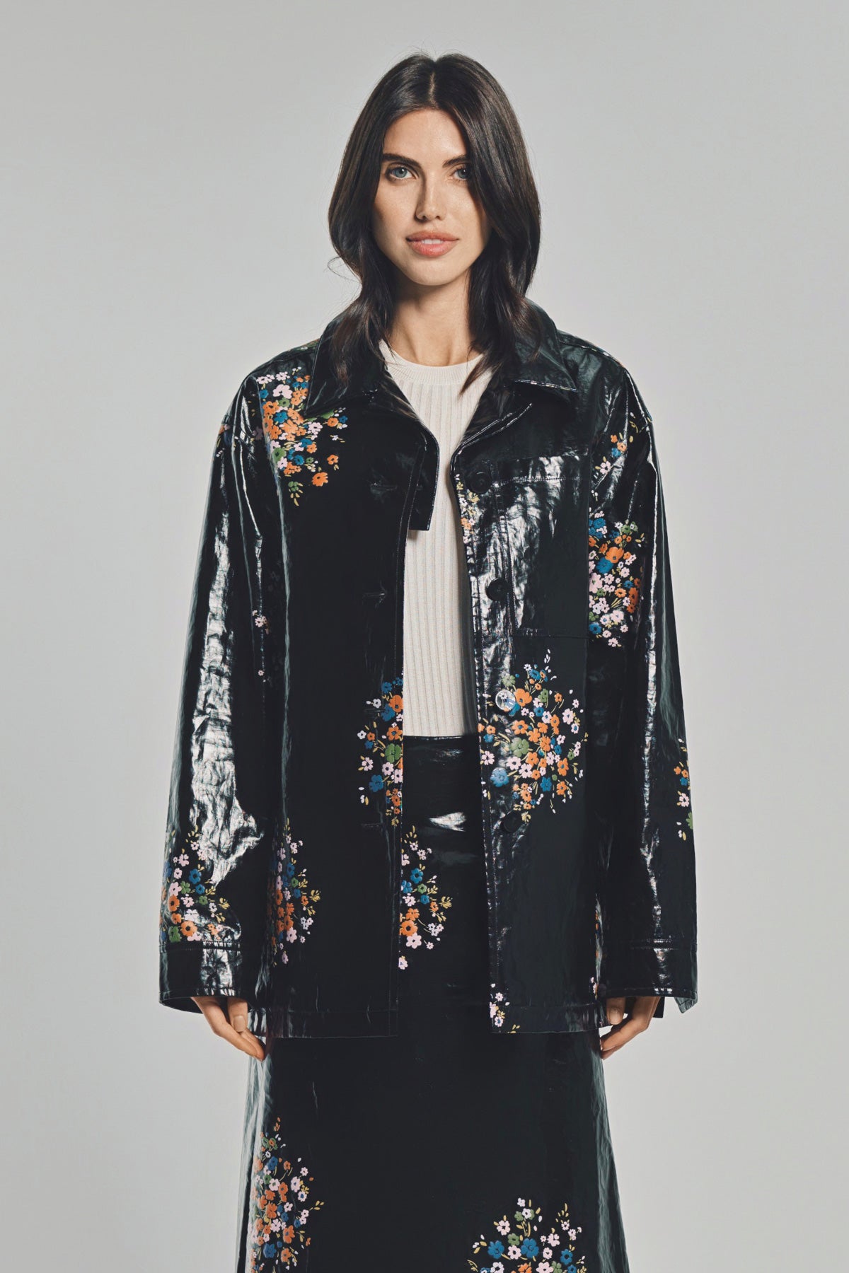 JIL SANDER | PATENT LINEN PRINTED OVERSHIRT