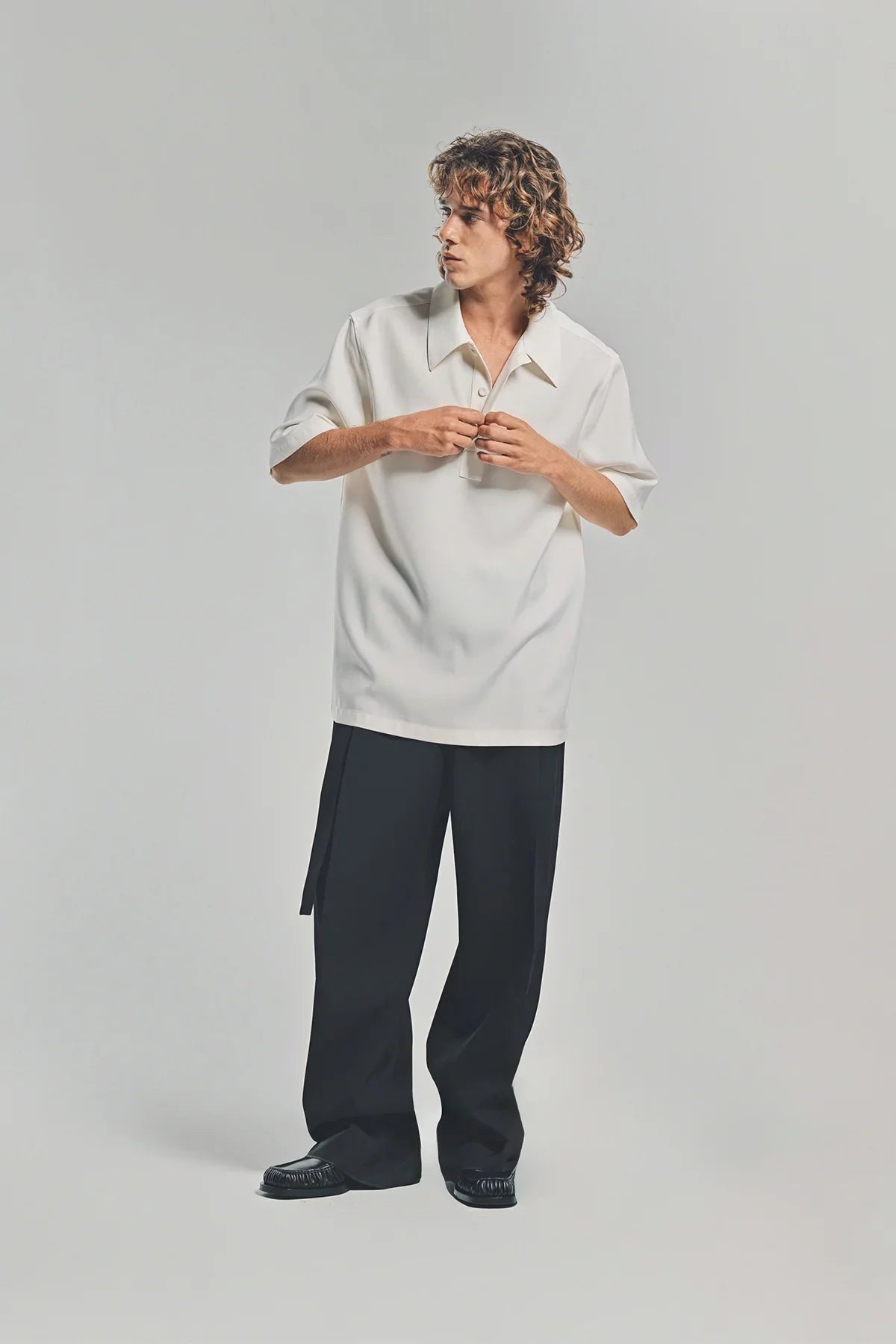 JIL SANDER | WOOL CANVAS POLO SHIRT