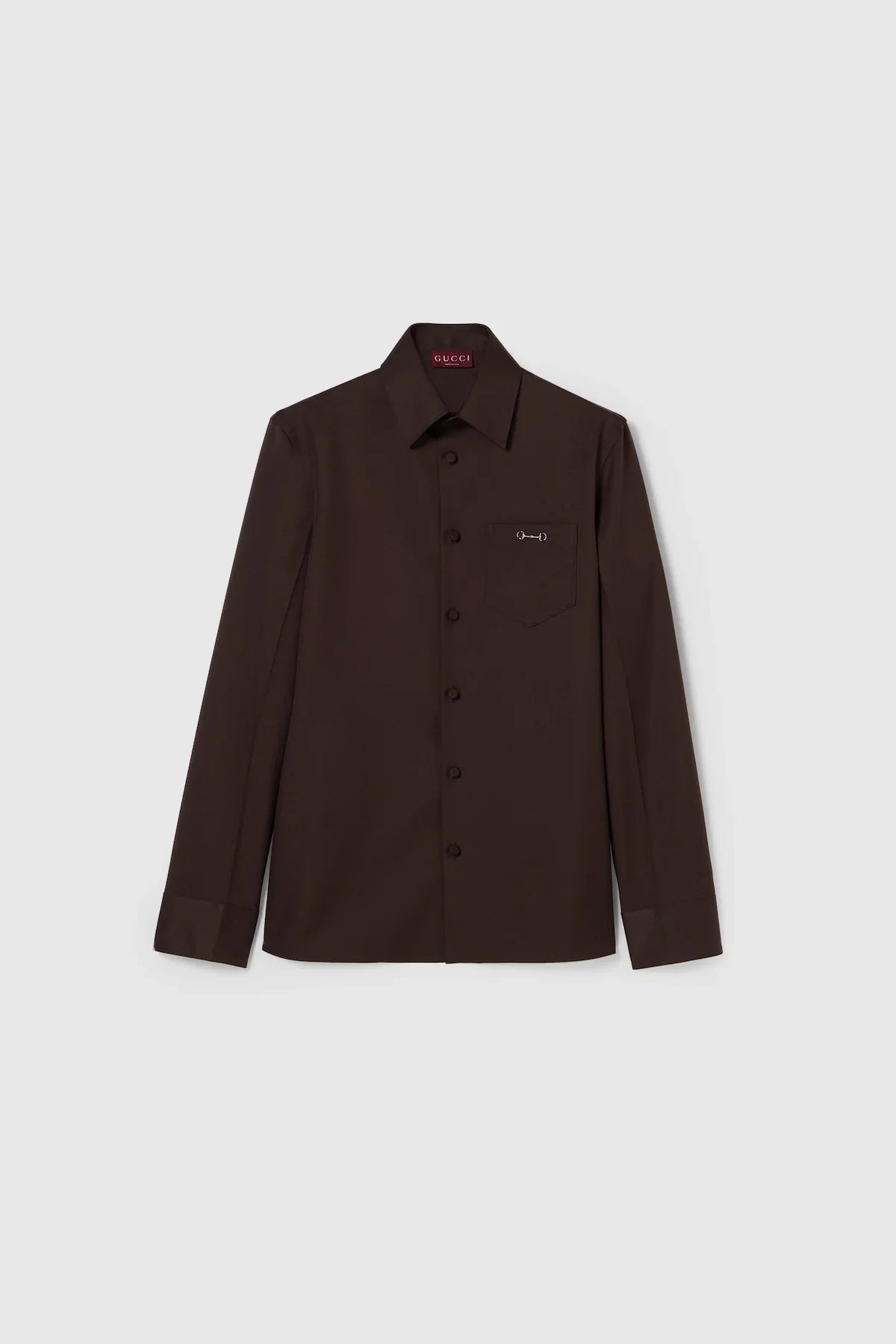 GUCCI | POLYESTER TWILL SHIRT WITH HORSEBIT
