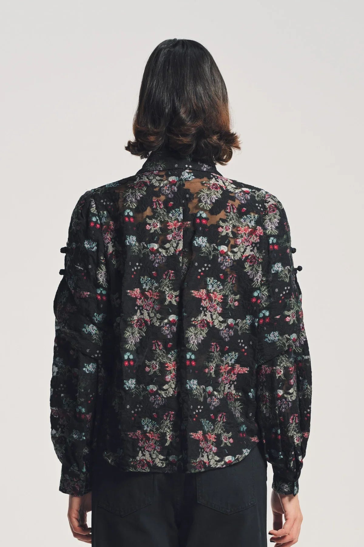 NOIR KEI NINOMIYA | FLORAL JACQUARD LONG SLEEVE SHIRT