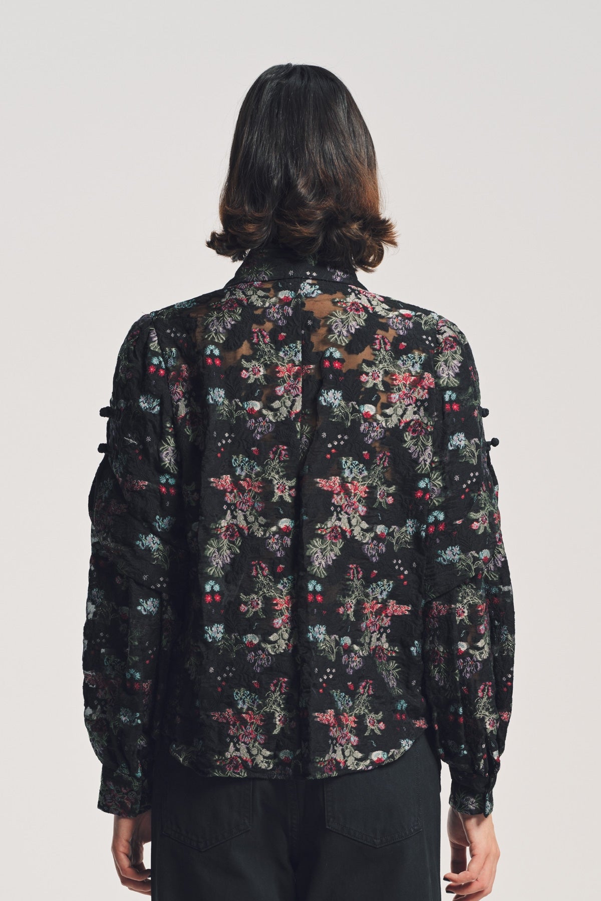 NOIR KEI NINOMIYA | FLORAL JACQUARD LONG SLEEVE SHIRT