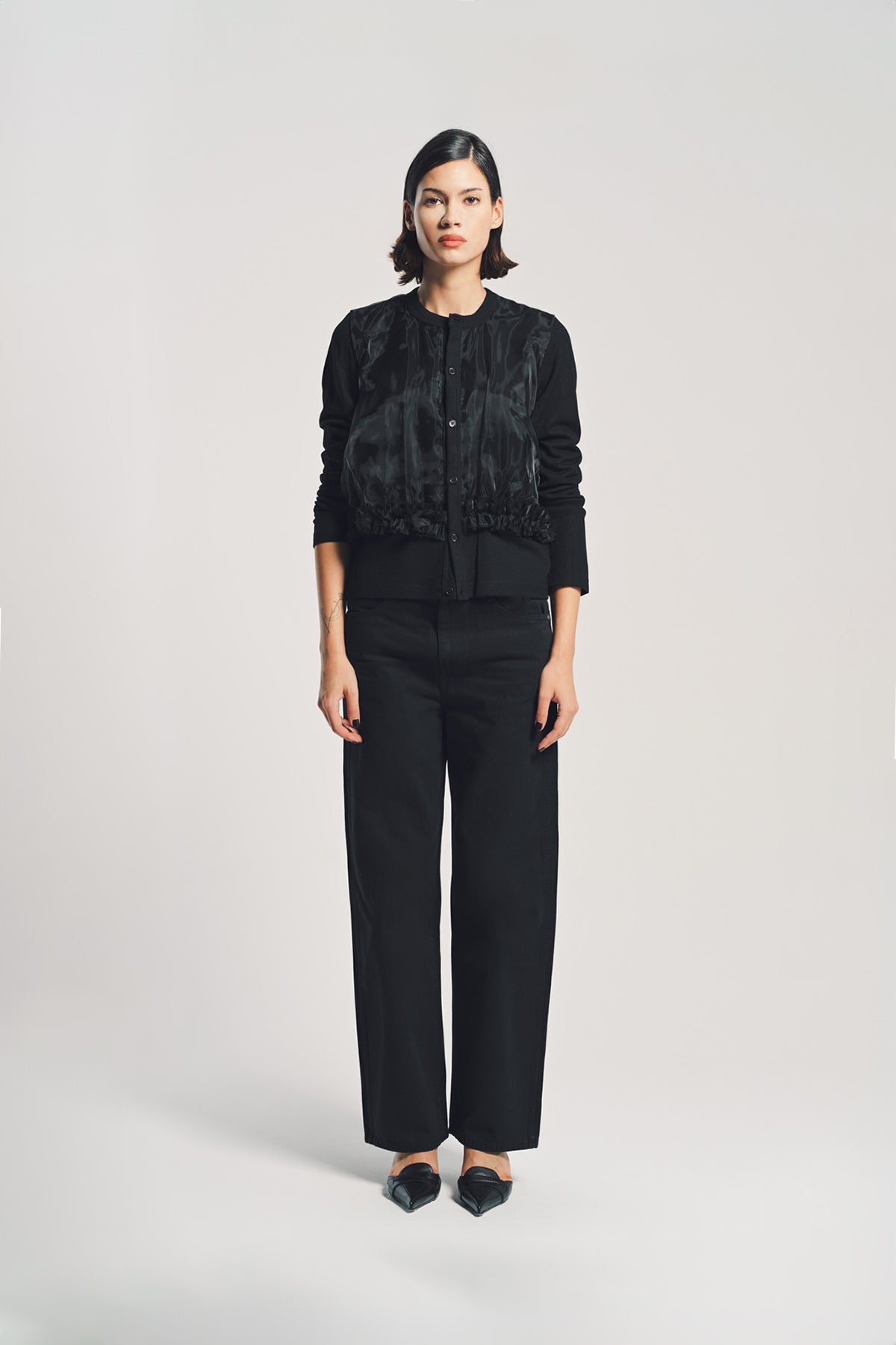 NOIR KEI NINOMIYA | JERSEY AND POLY CARDIGAN