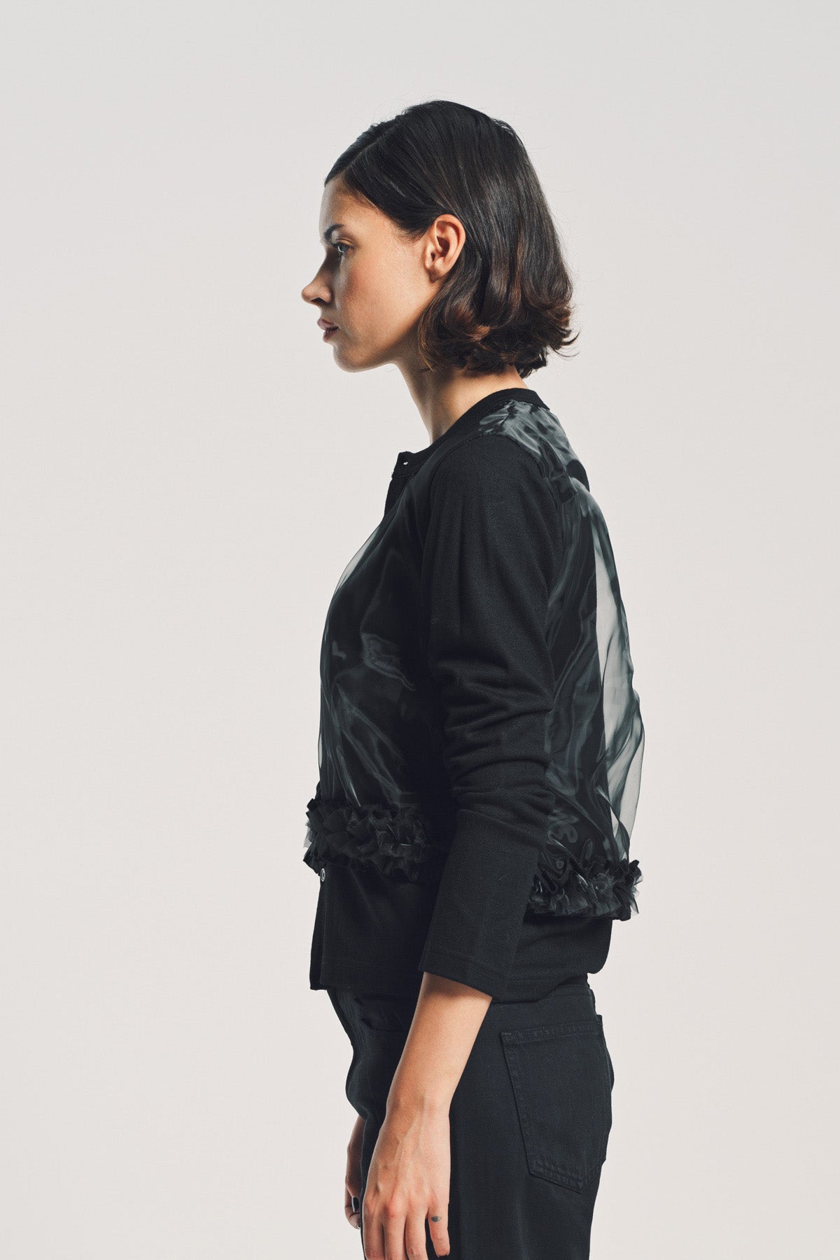 NOIR KEI NINOMIYA | JERSEY AND POLY CARDIGAN